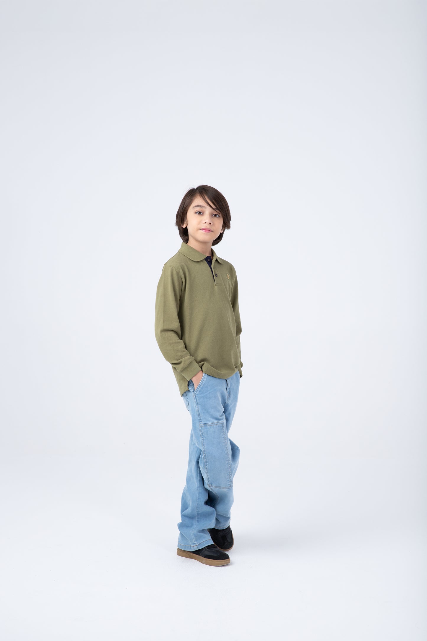 Olive Pique Polo
