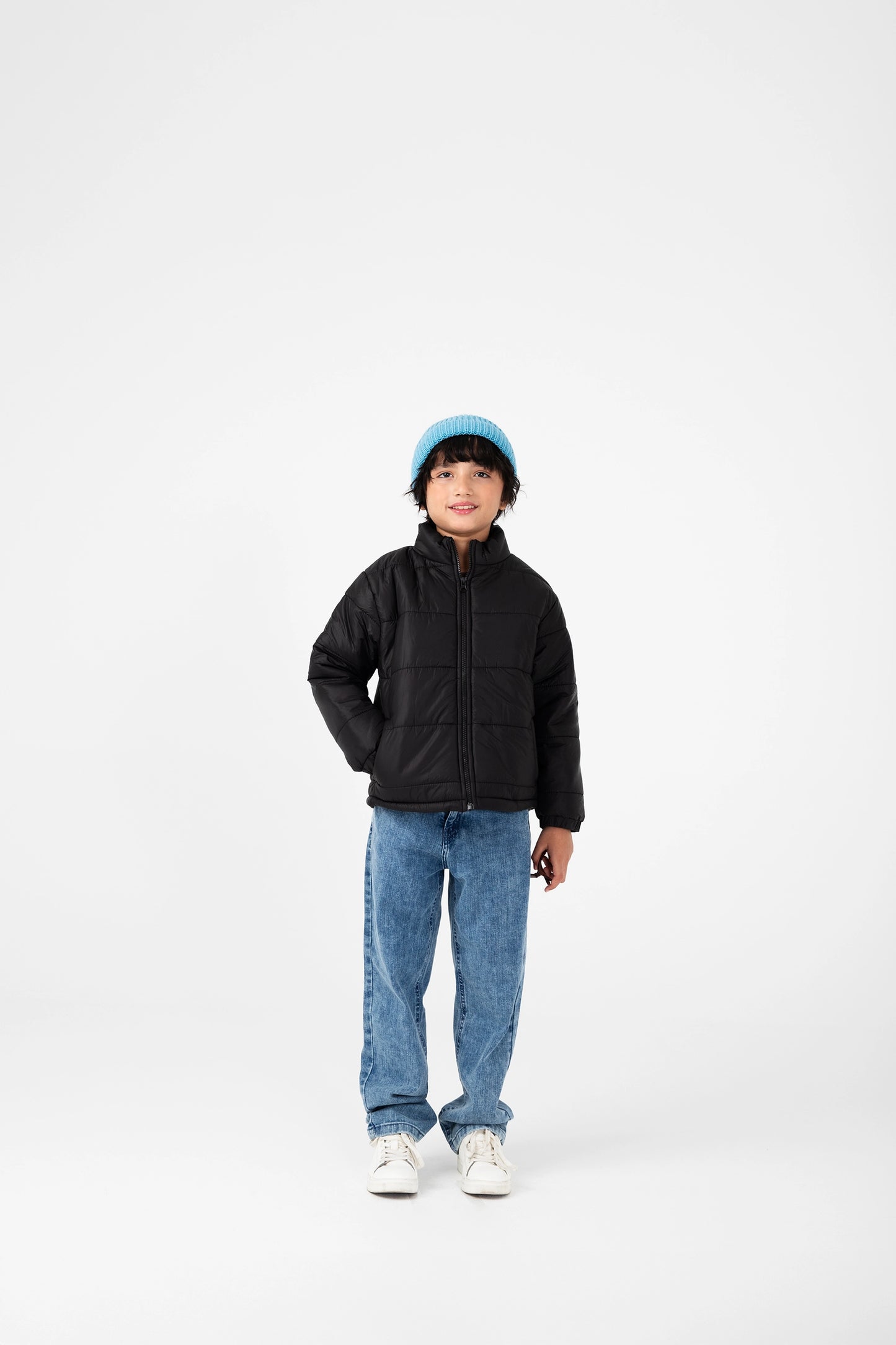Boys Jet Black Puffer Jacket