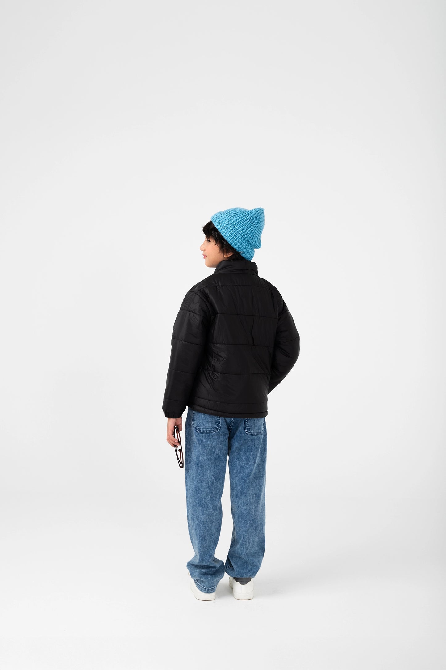 Boys Jet Black Puffer Jacket