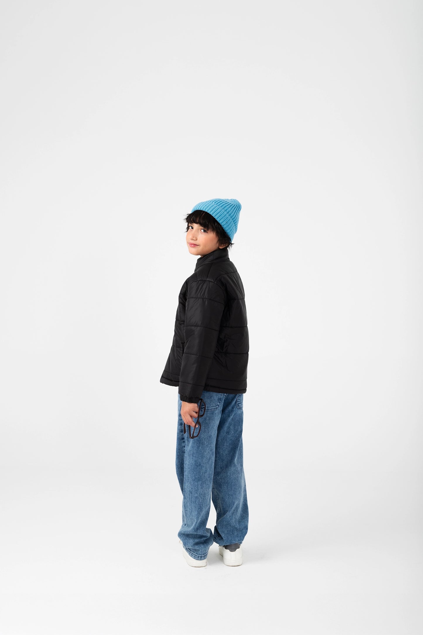 Boys Jet Black Puffer Jacket