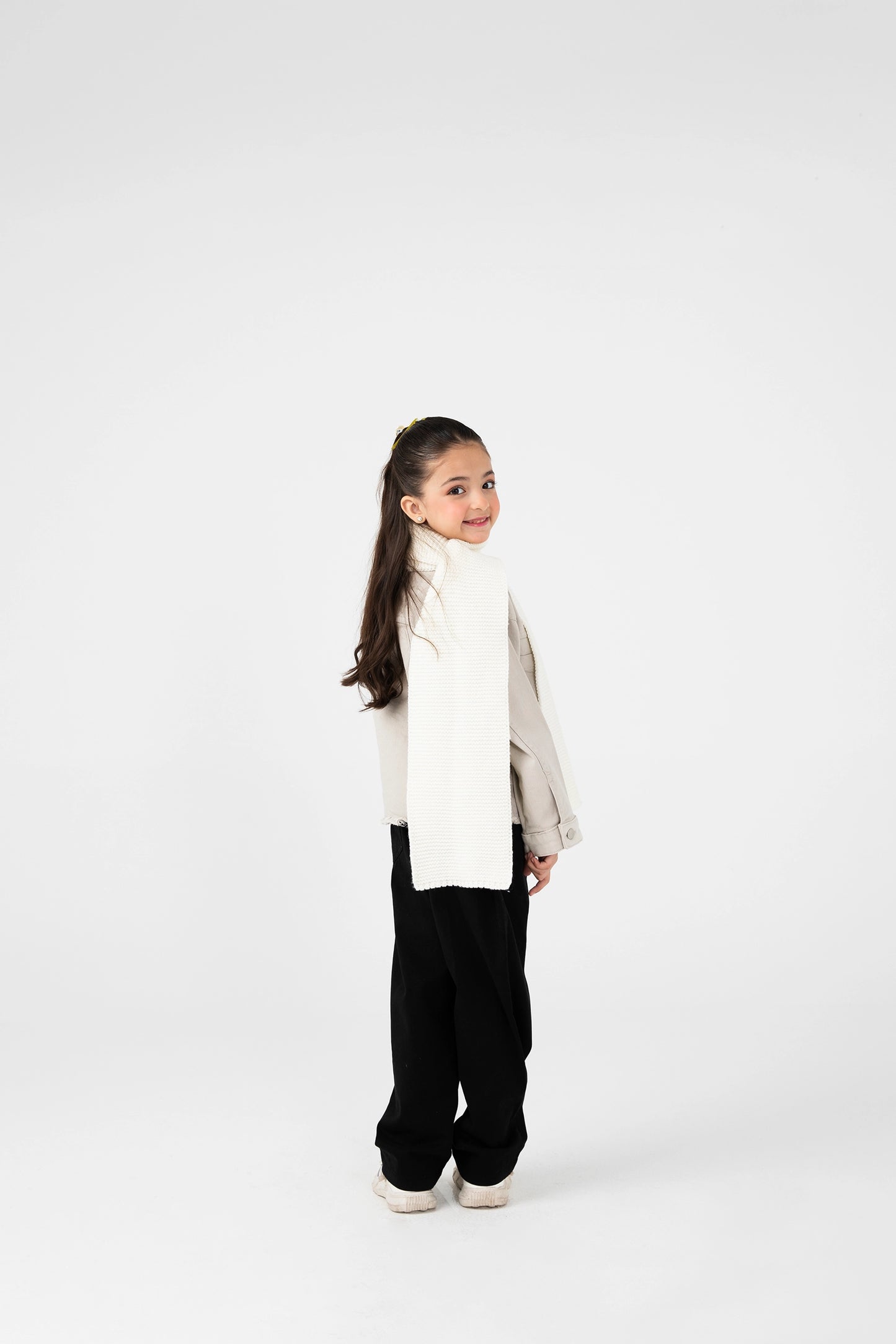 Girls Beige Tone Twill Jacket