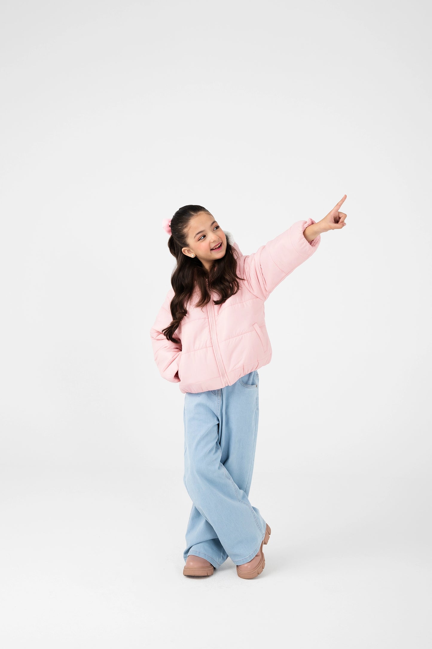 Girls Cozy Pink Puffer Jacket