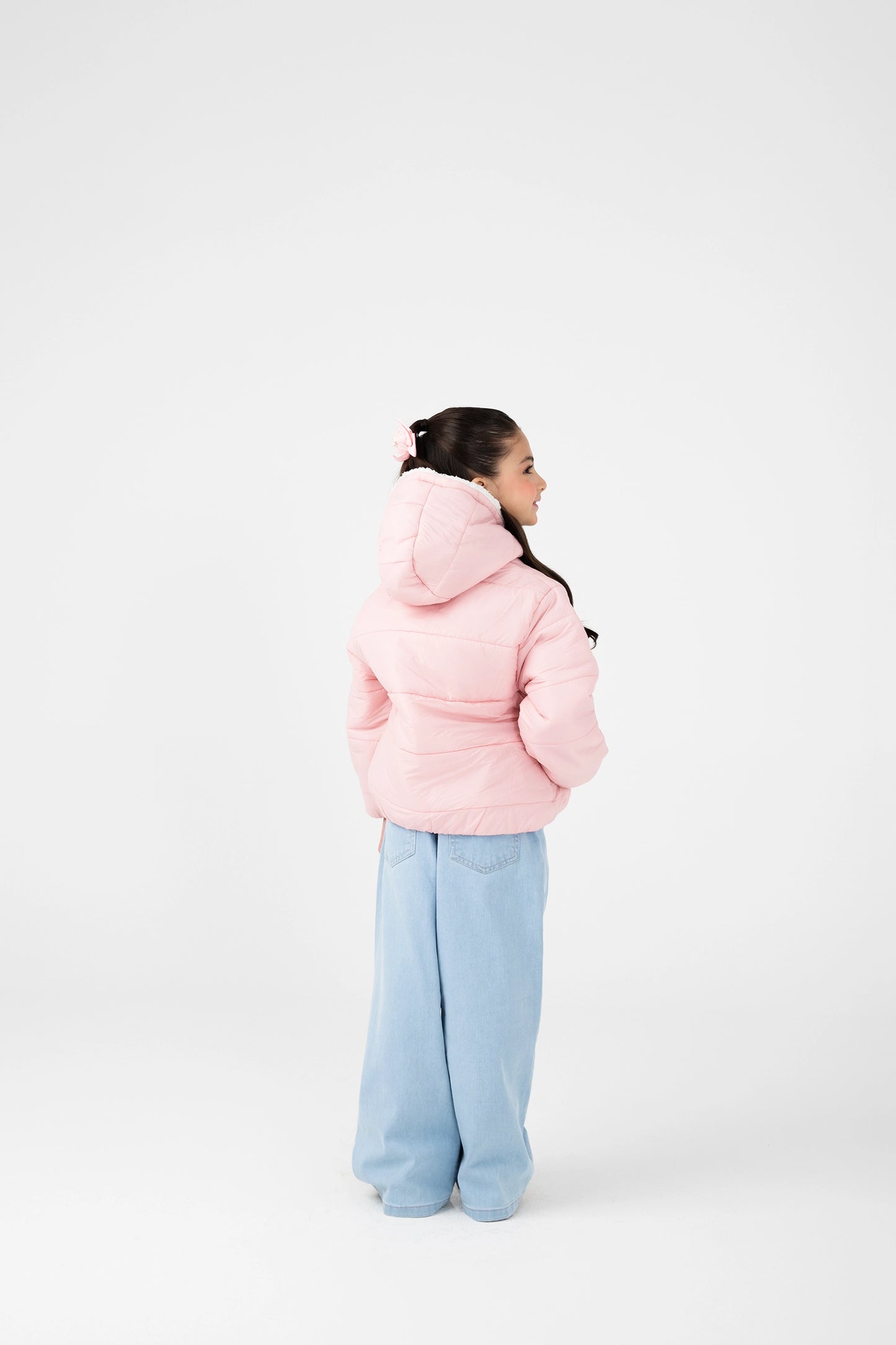 Girls Cozy Pink Puffer Jacket