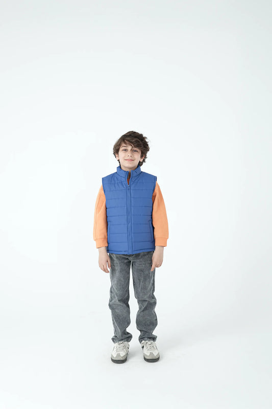 Boys Royal Sleeveless Puffer Jacket