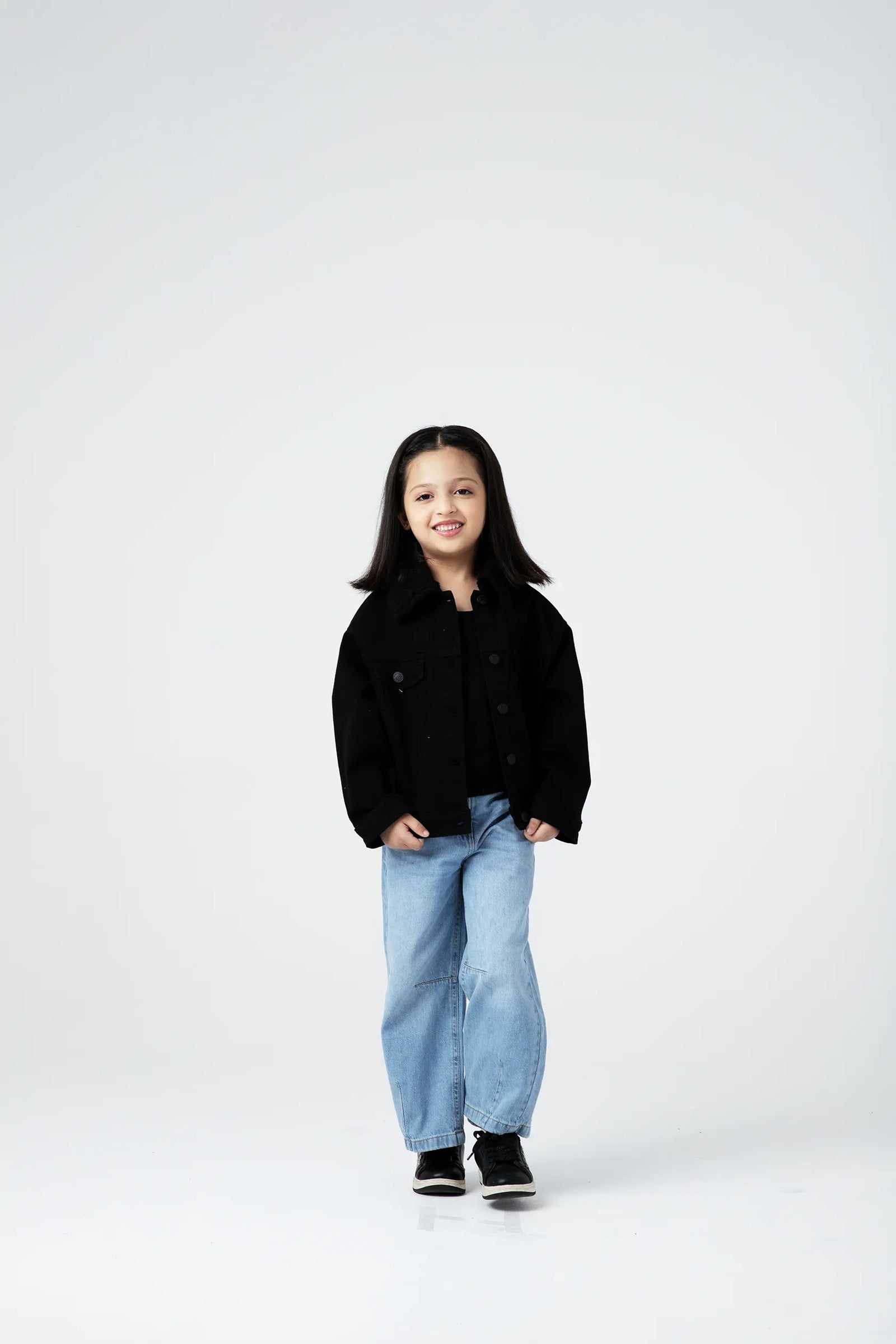 Girls Core Black Twill Jacket