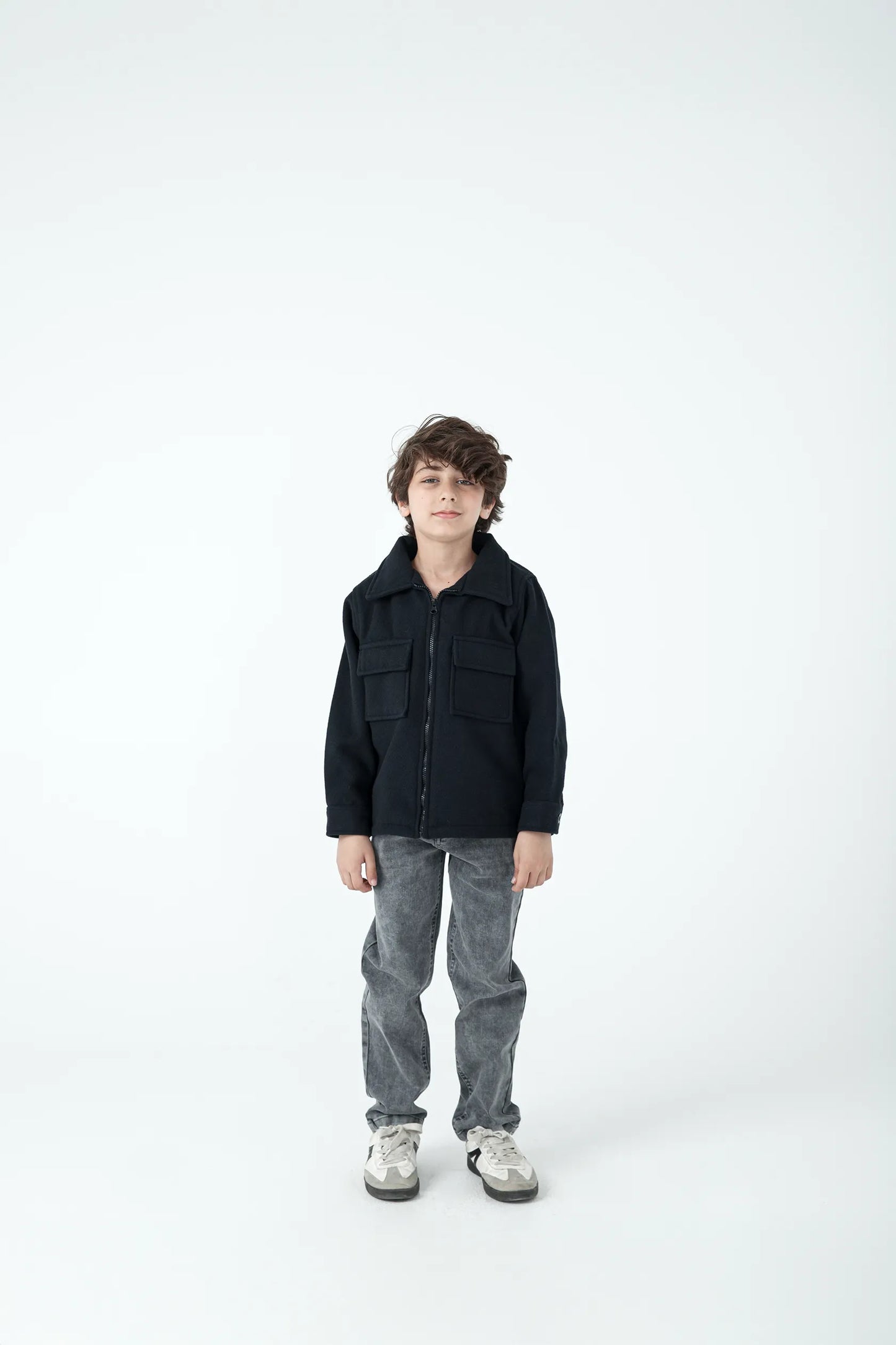 Black Bold Boys Felt Coat