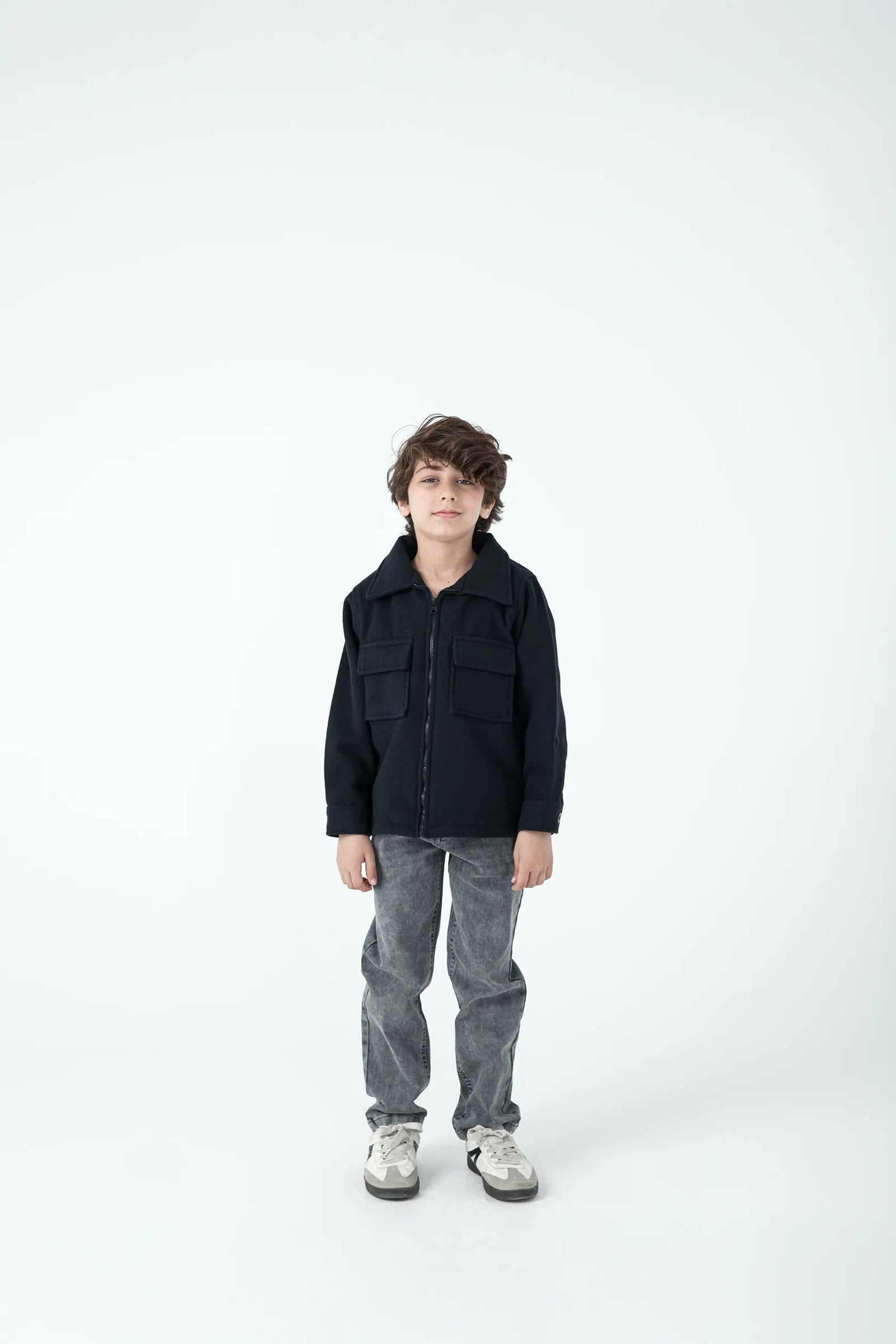 Black Bold Boys Felt Coat