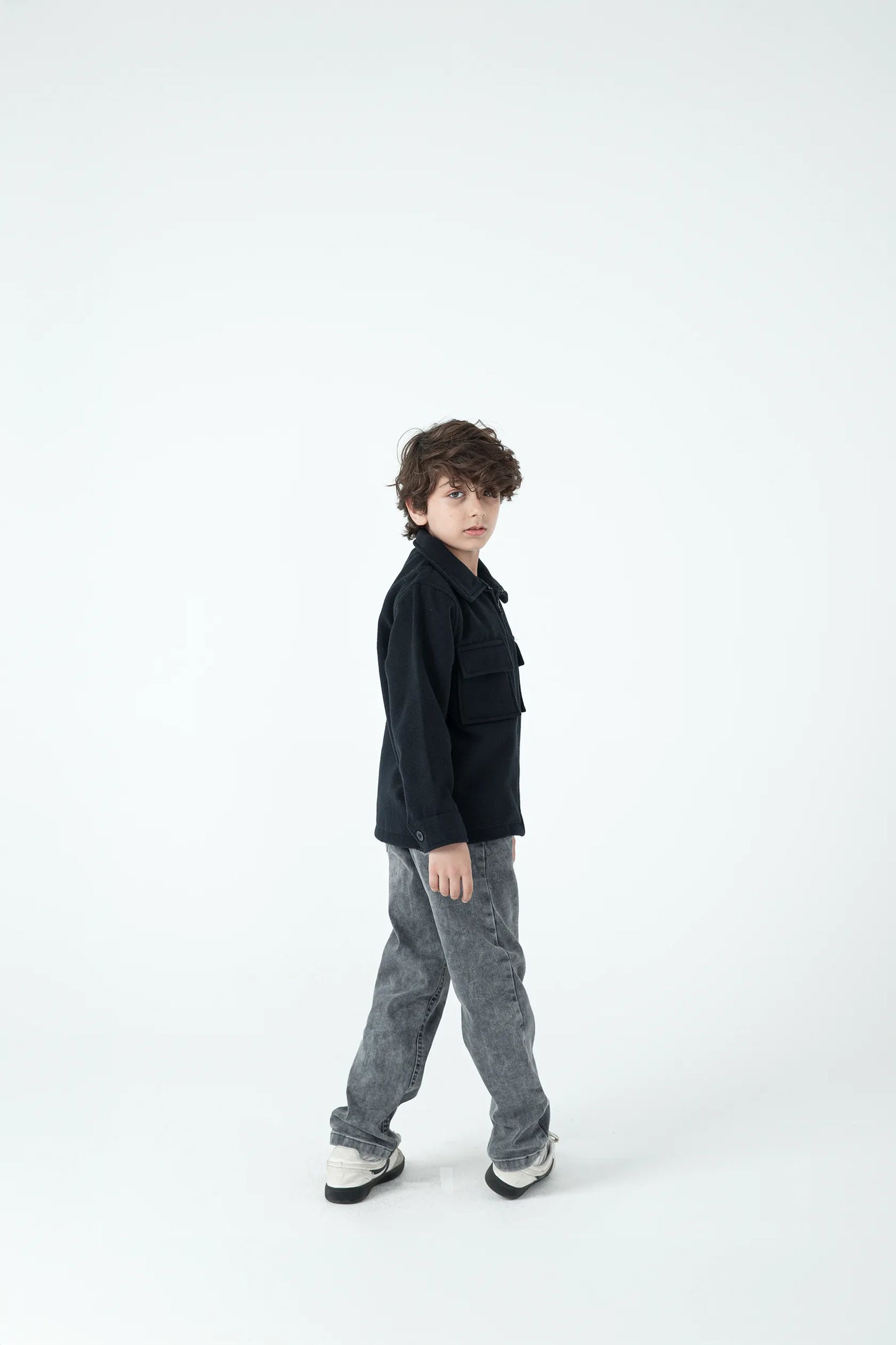 Black Bold Boys Felt Coat