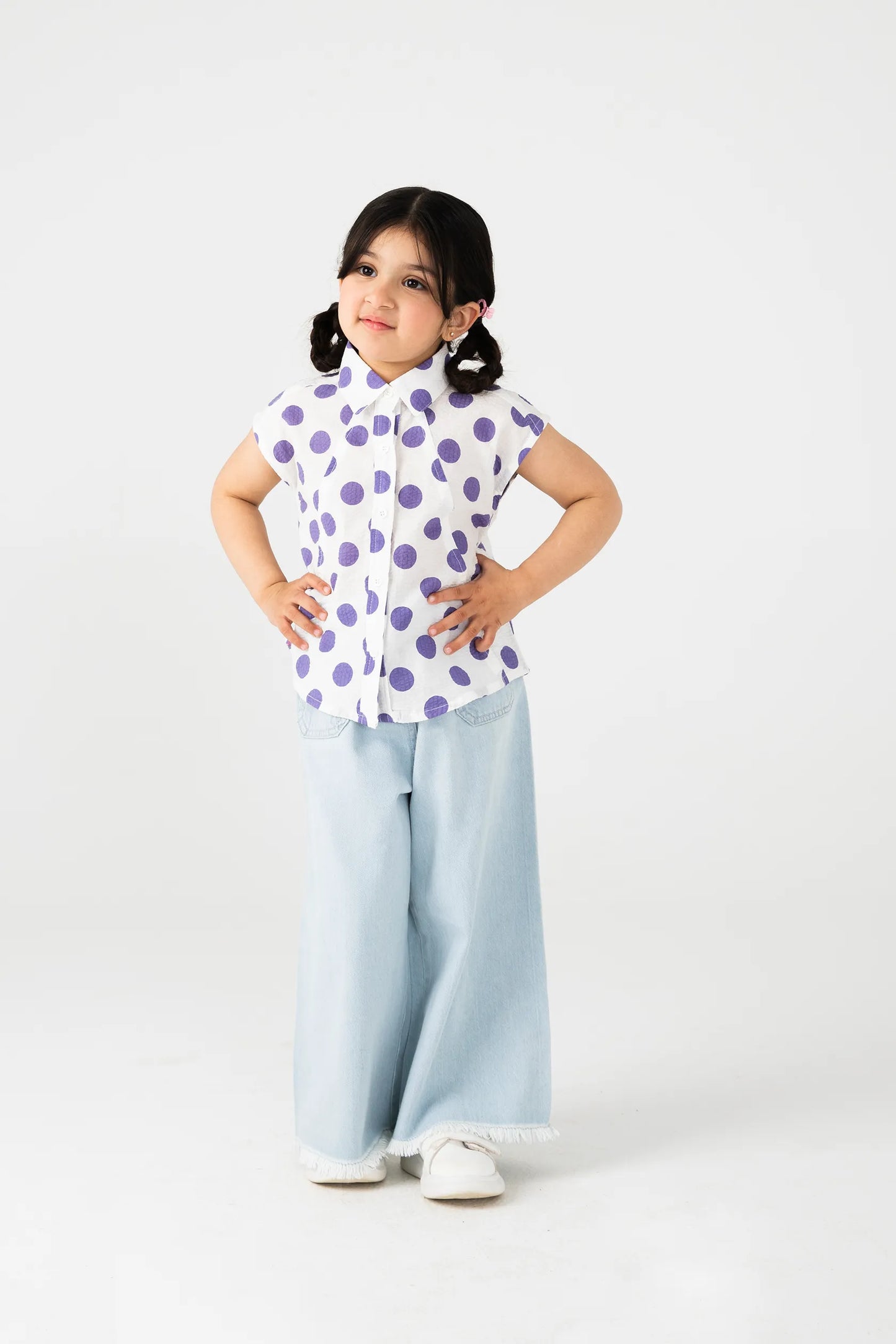 White Polka Dot Cotton Top