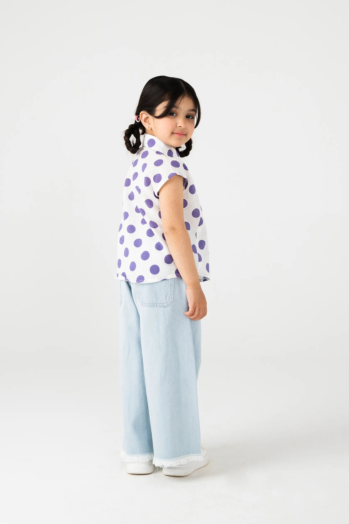 White Polka Dot Cotton Top