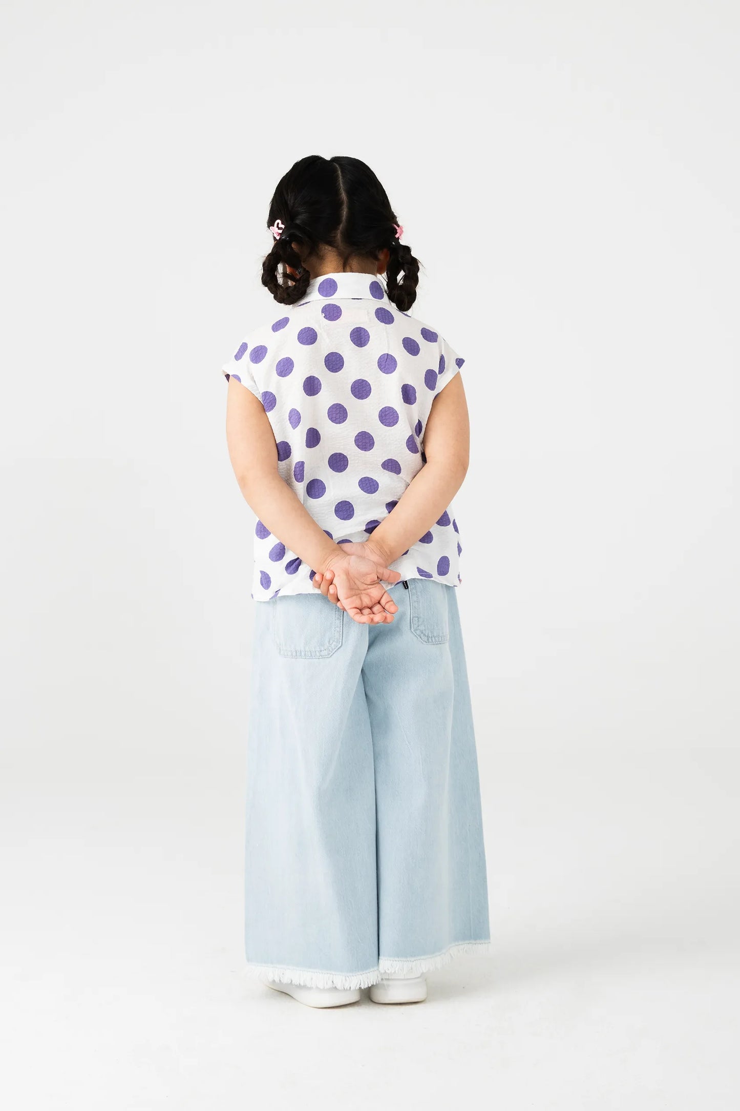 White Polka Dot Cotton Top