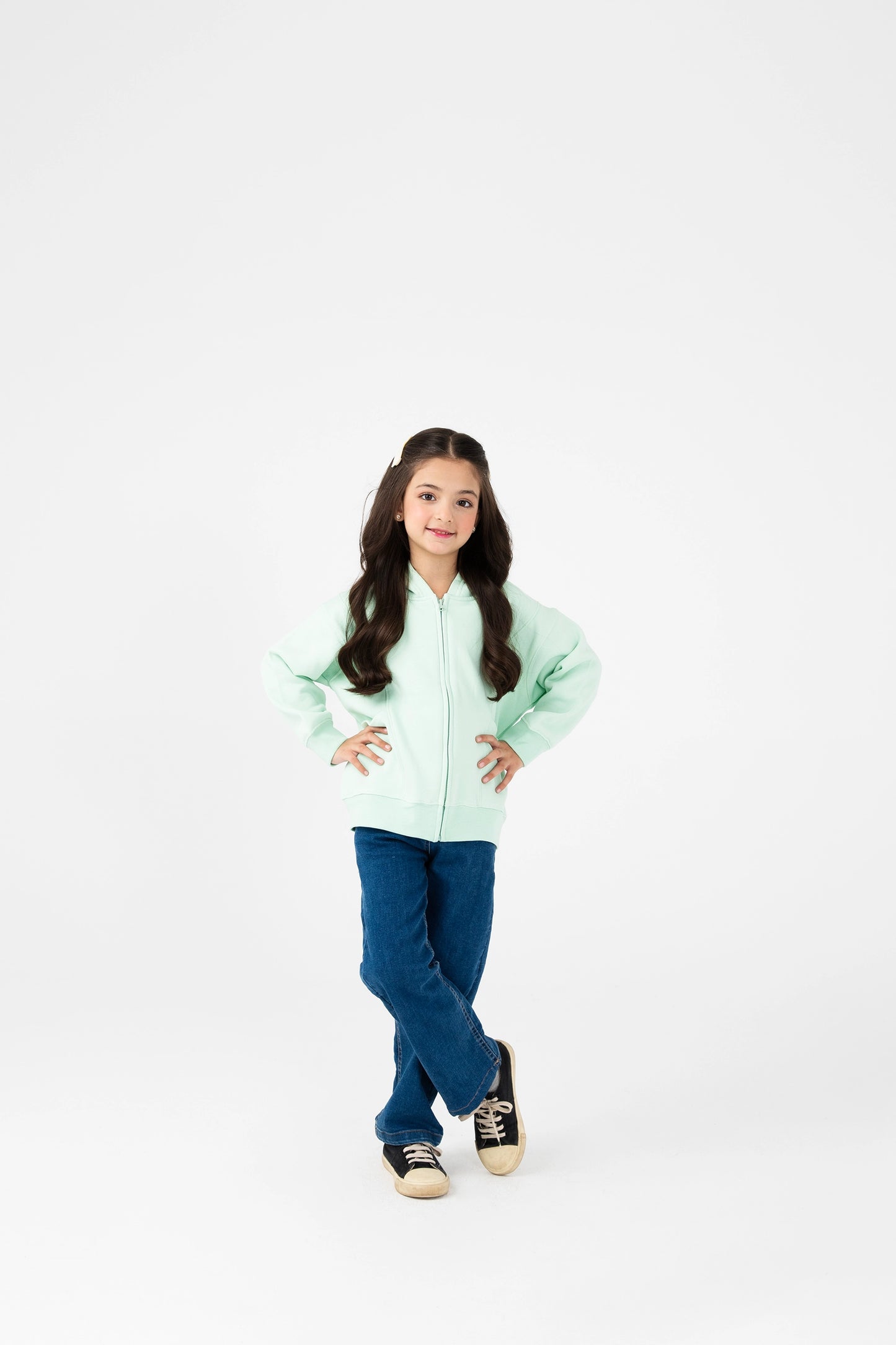 Girls Mint Whirl Zip Fleece Hoodie