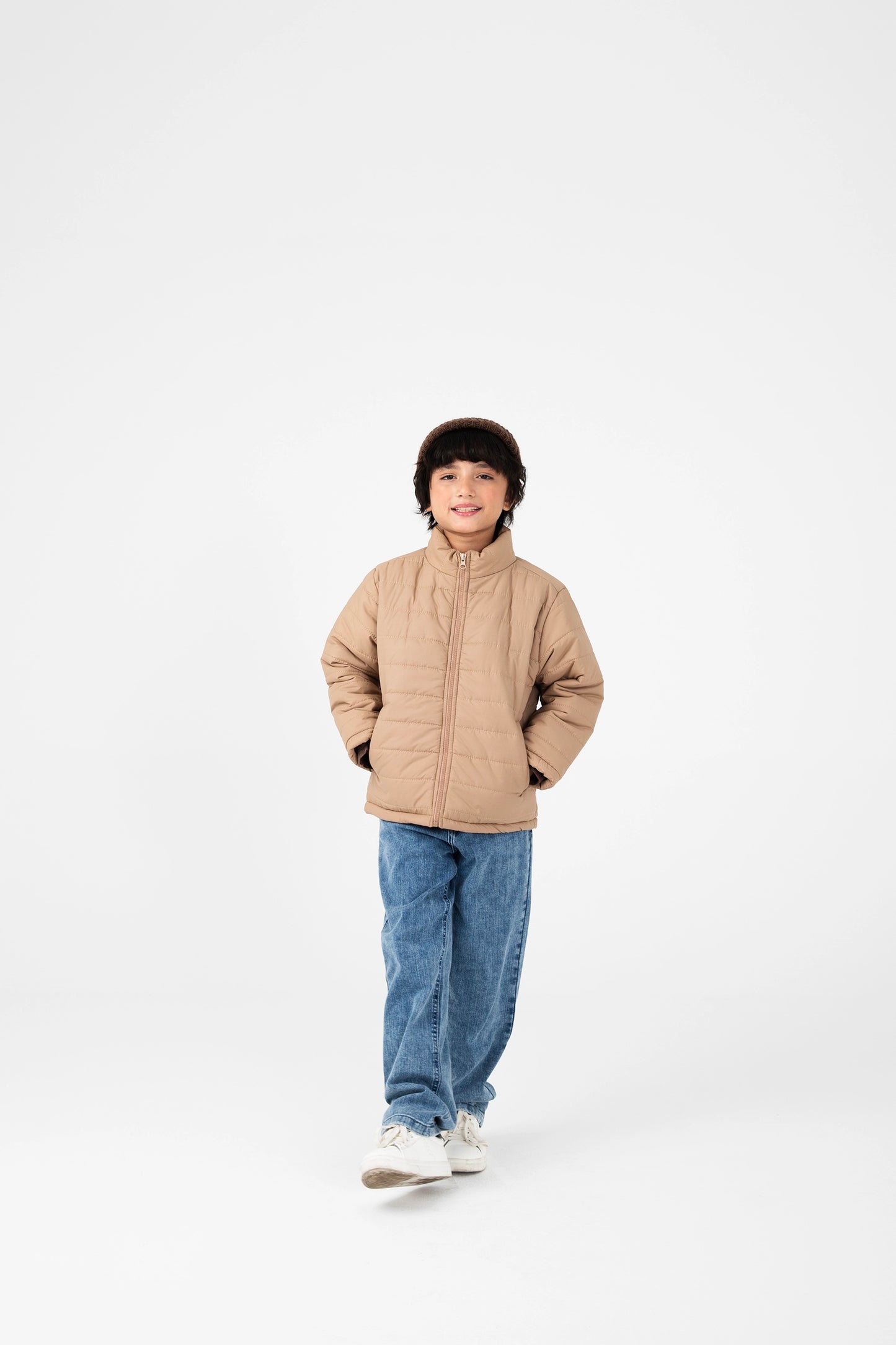 Boys Skin-Tone Puffer Jacket