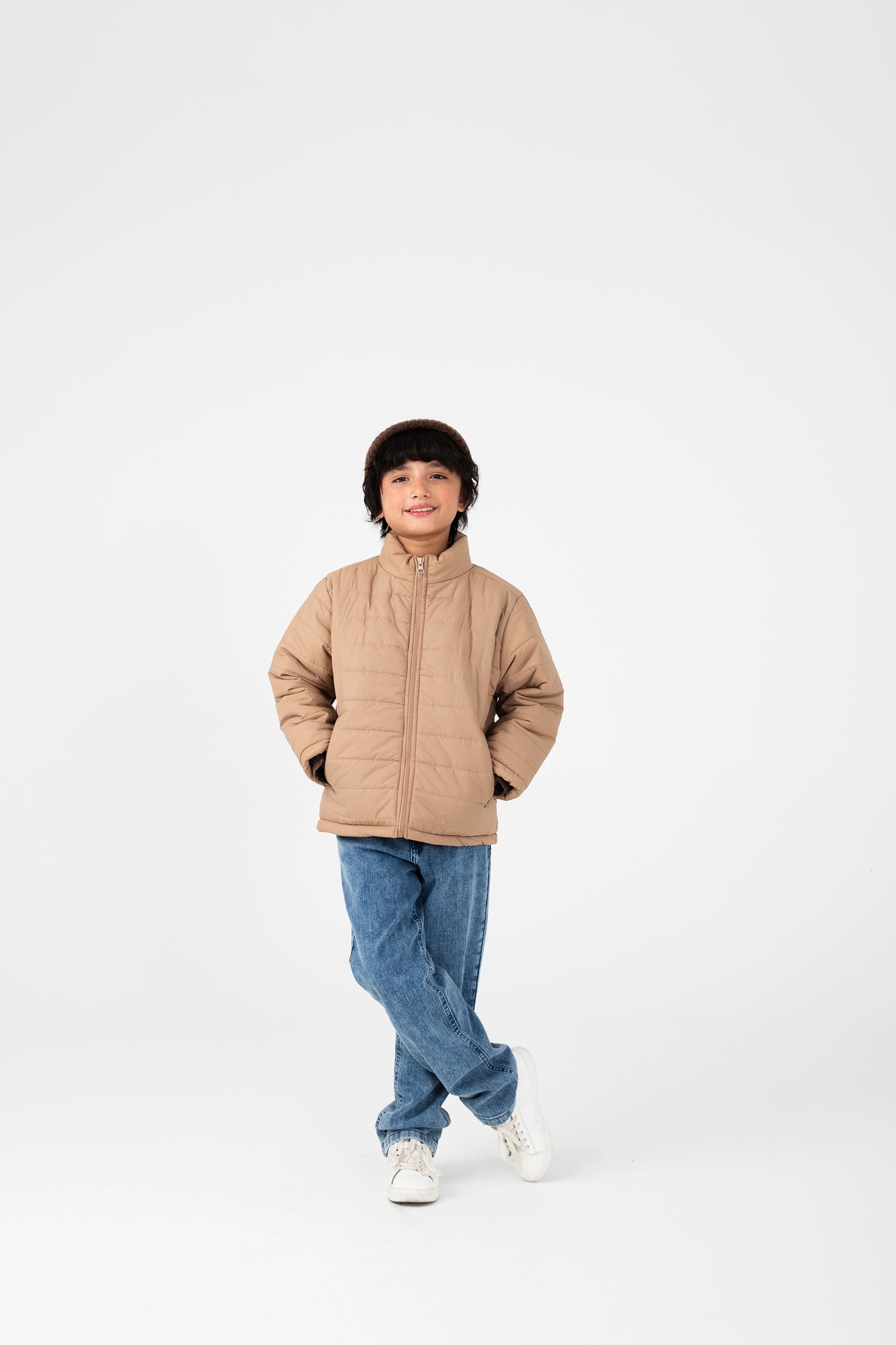 Boys Skin-Tone Puffer Jacket