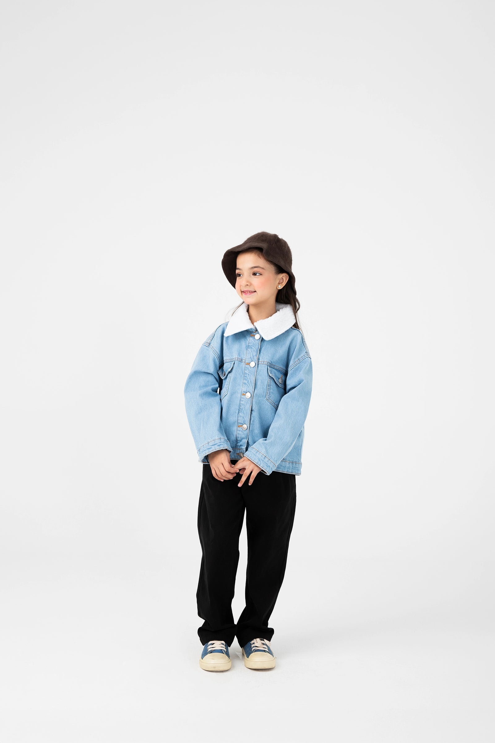 Girls Frost Collar Denim Jacket