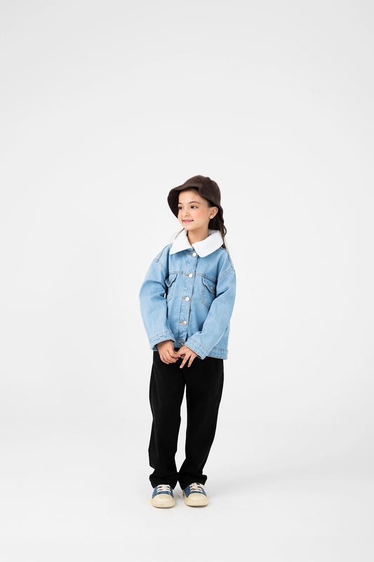 Girls Frost Collar Denim Jacket