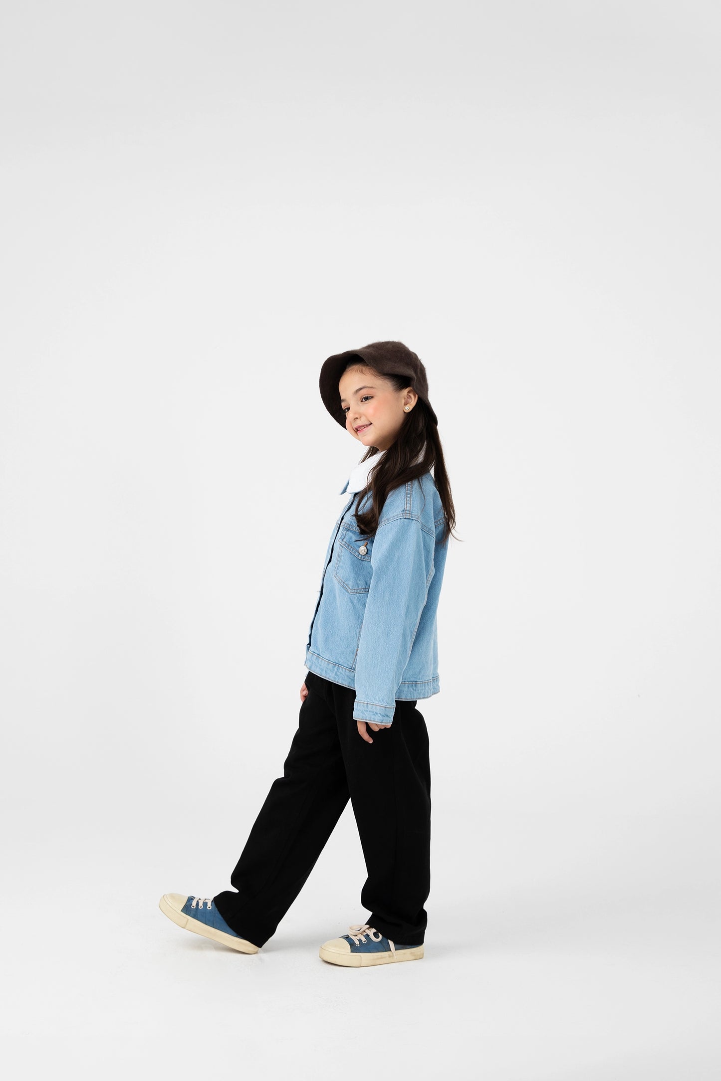 Girls Frost Collar Denim Jacket