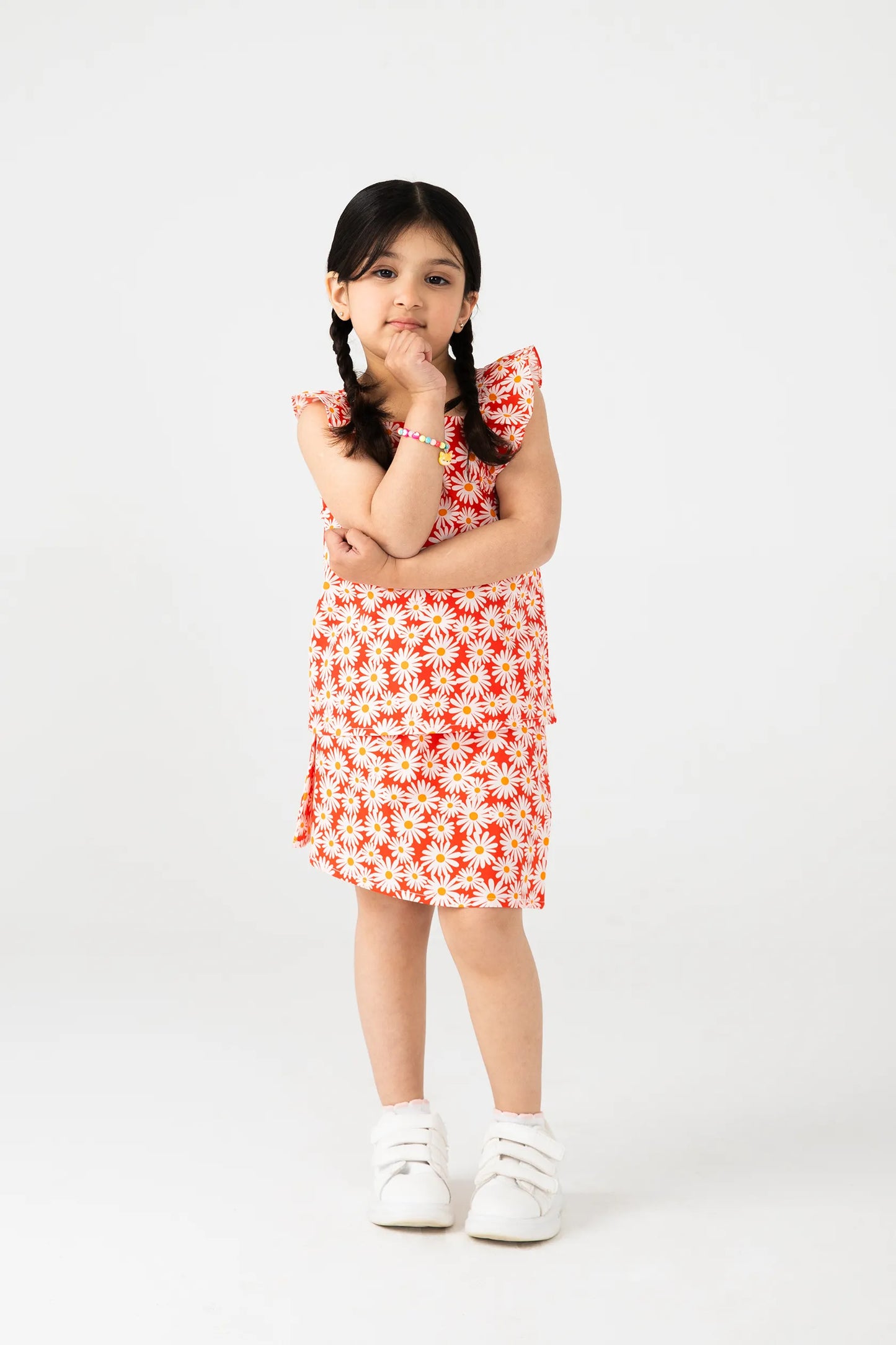 Red Daisy Cotton Co-Ord Set