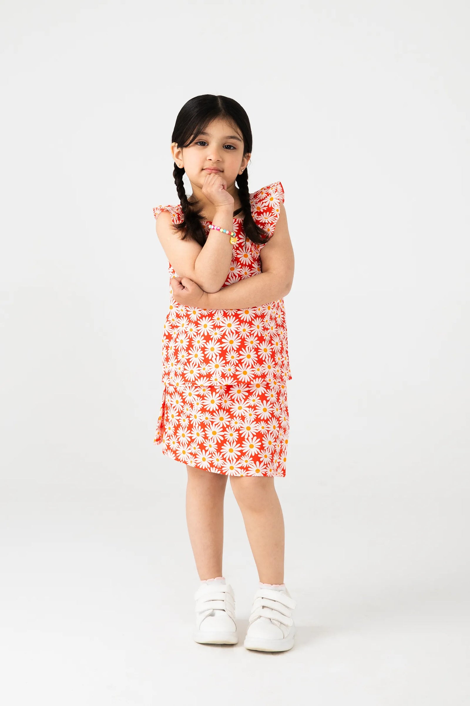 Red Daisy Cotton Co-Ord Set