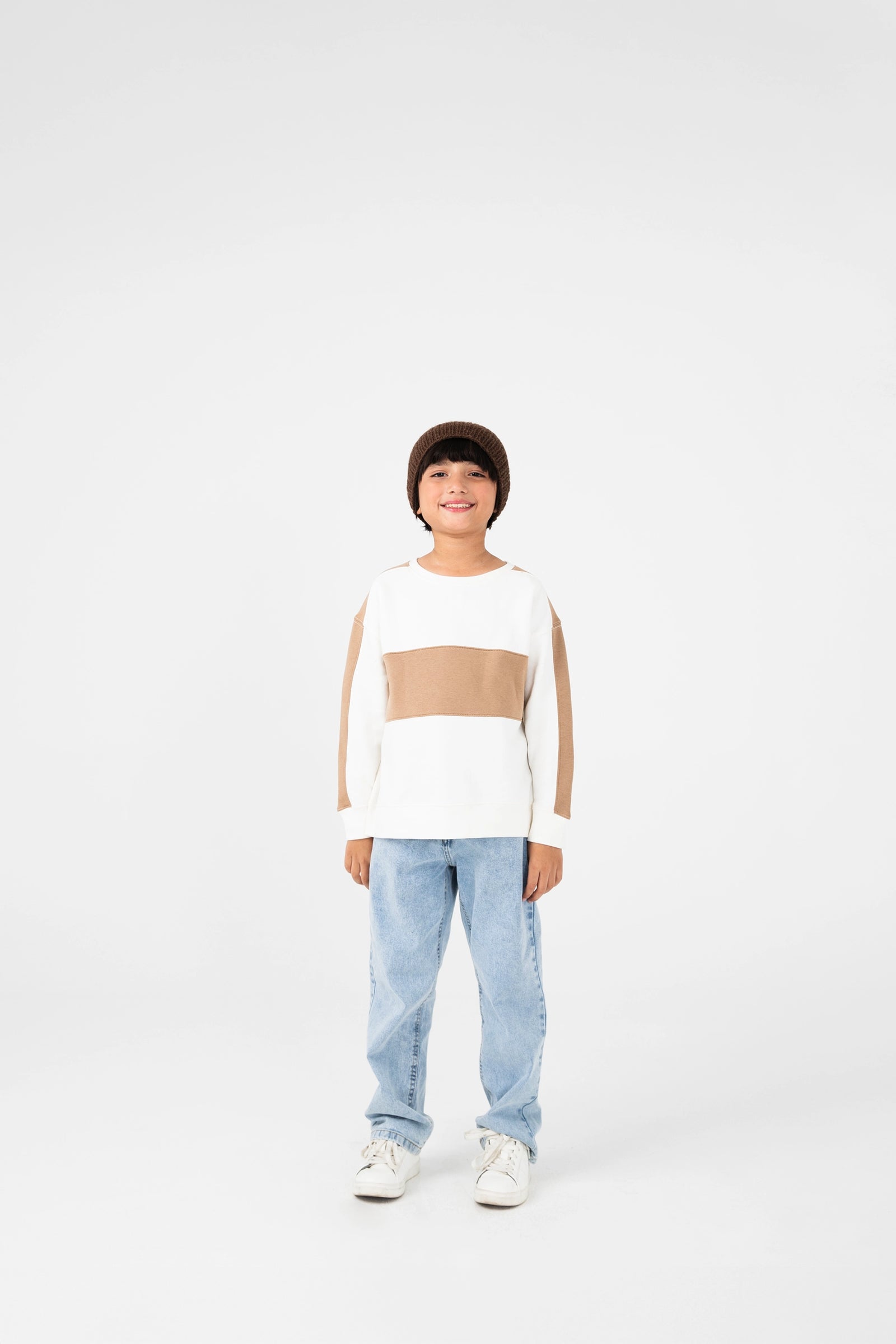 Boys Off-white Fleece Sweatshirt