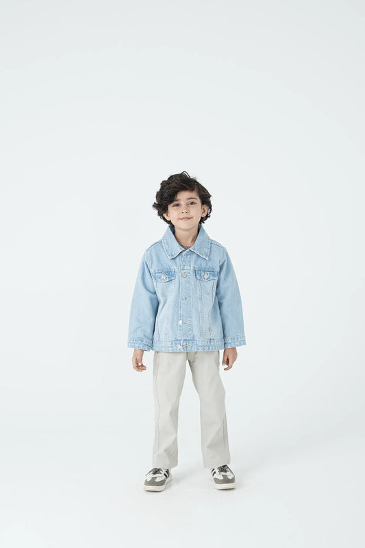Boys Faded Blue Denim Jacket