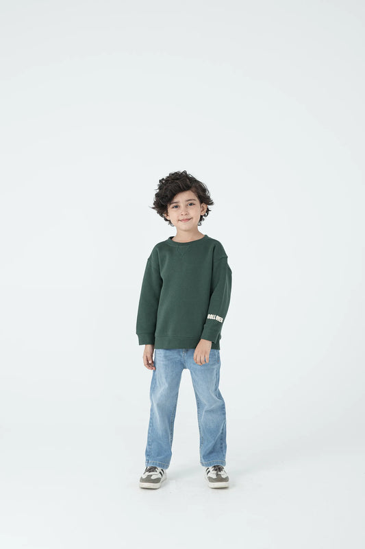 Boys Deep Green Fleece Sweatshirt