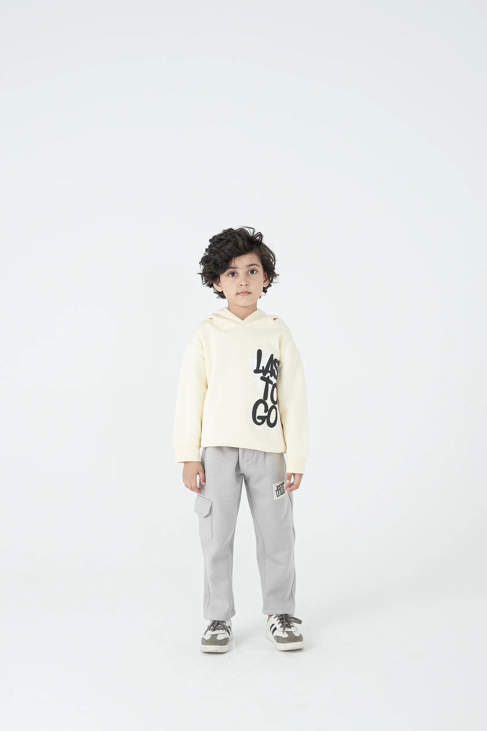 Boys Pale Yellow Graphic Fleece Hoodie