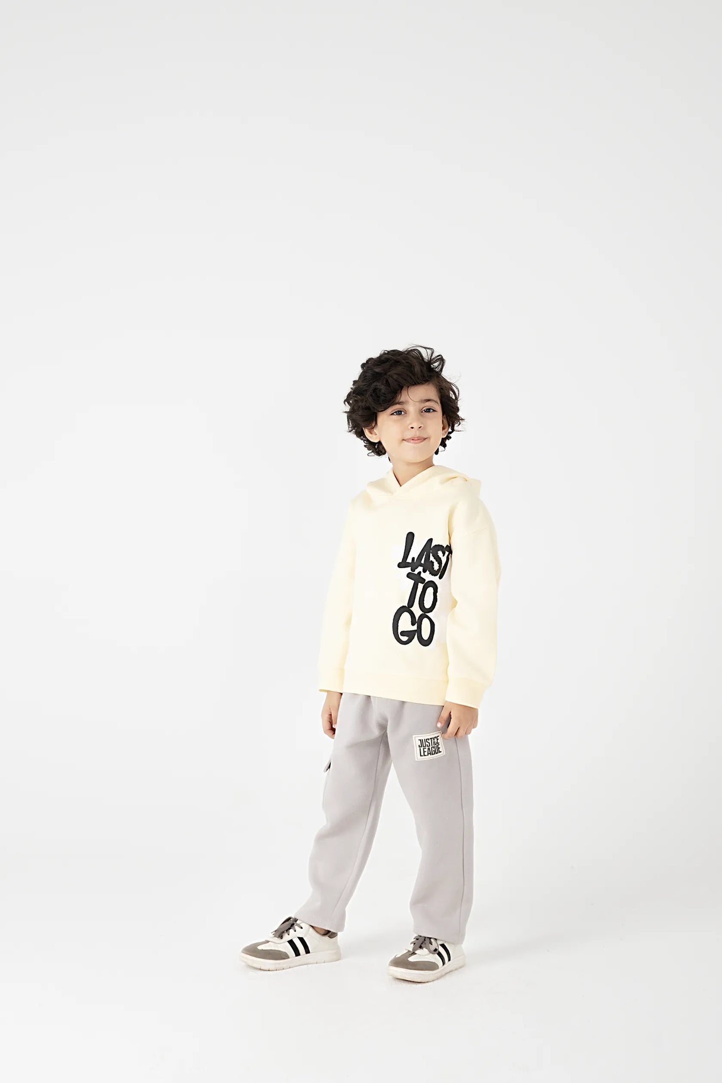 Boys Pale Yellow Graphic Fleece Hoodie