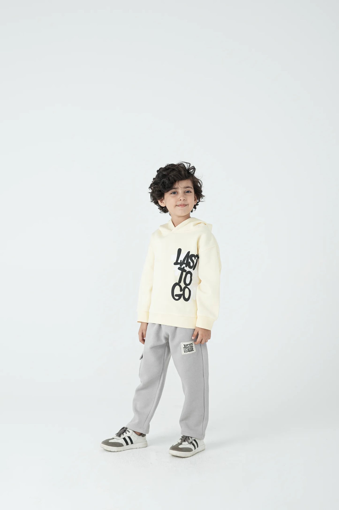 Boys Pale Yellow Graphic Fleece Hoodie