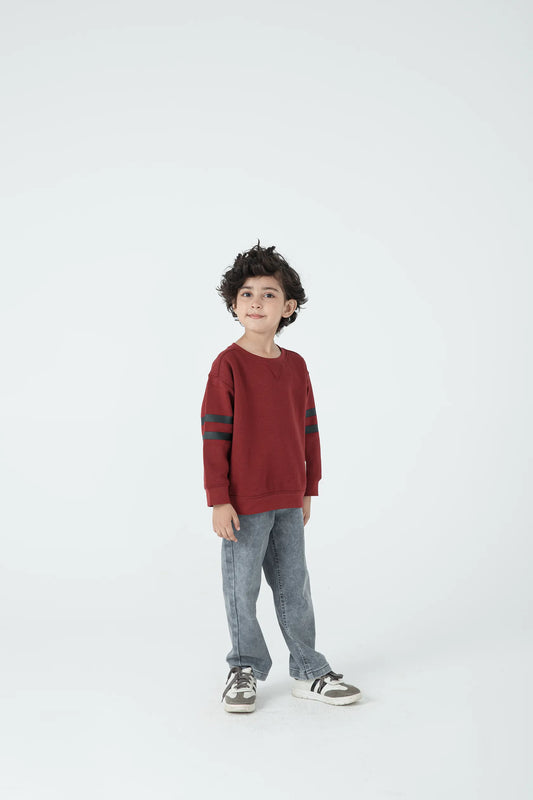 Boys Burgundy Bolt Fleece Sweatshirt