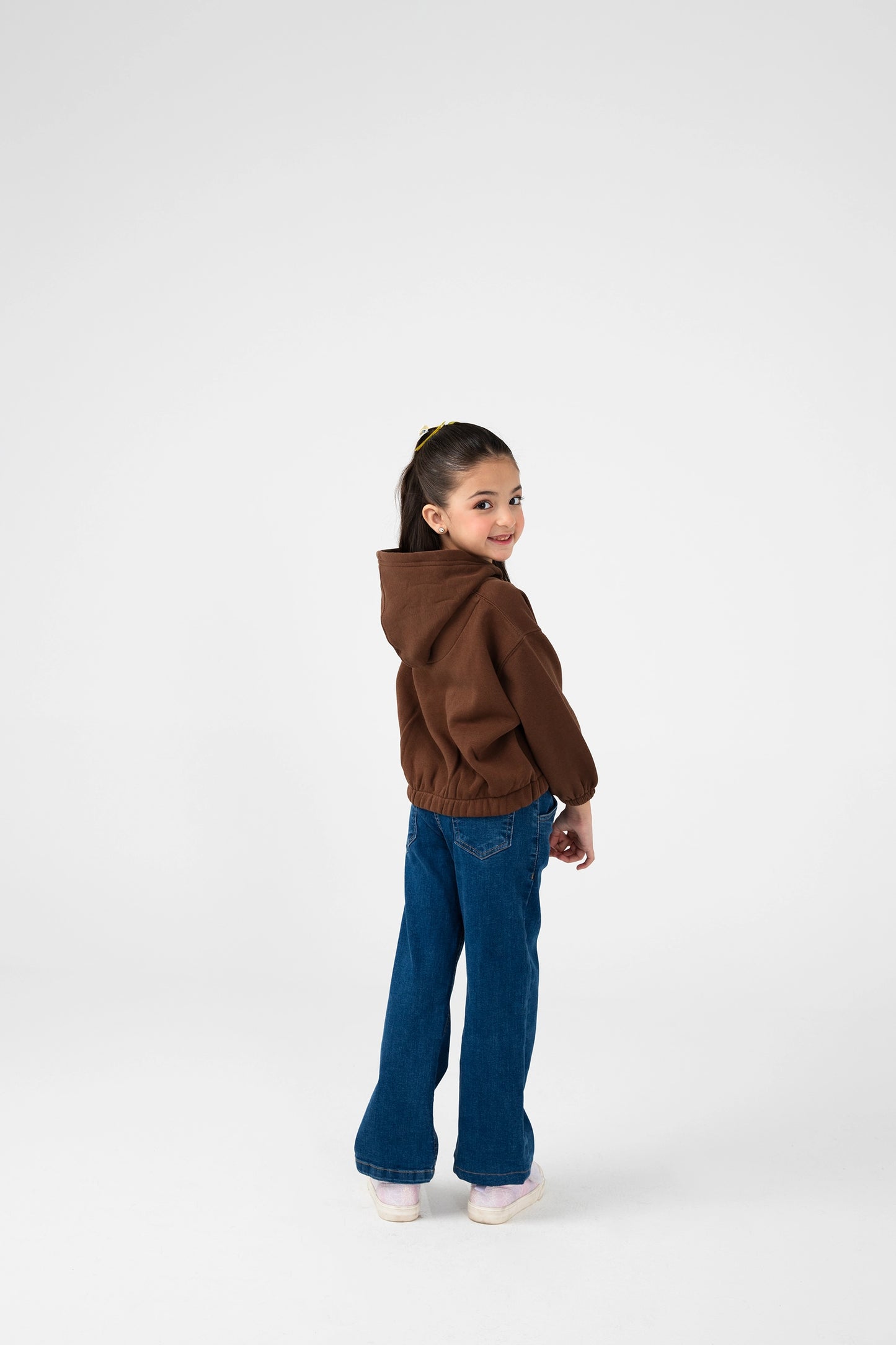 Girls Cocoa Cropped Fleece Hoodie