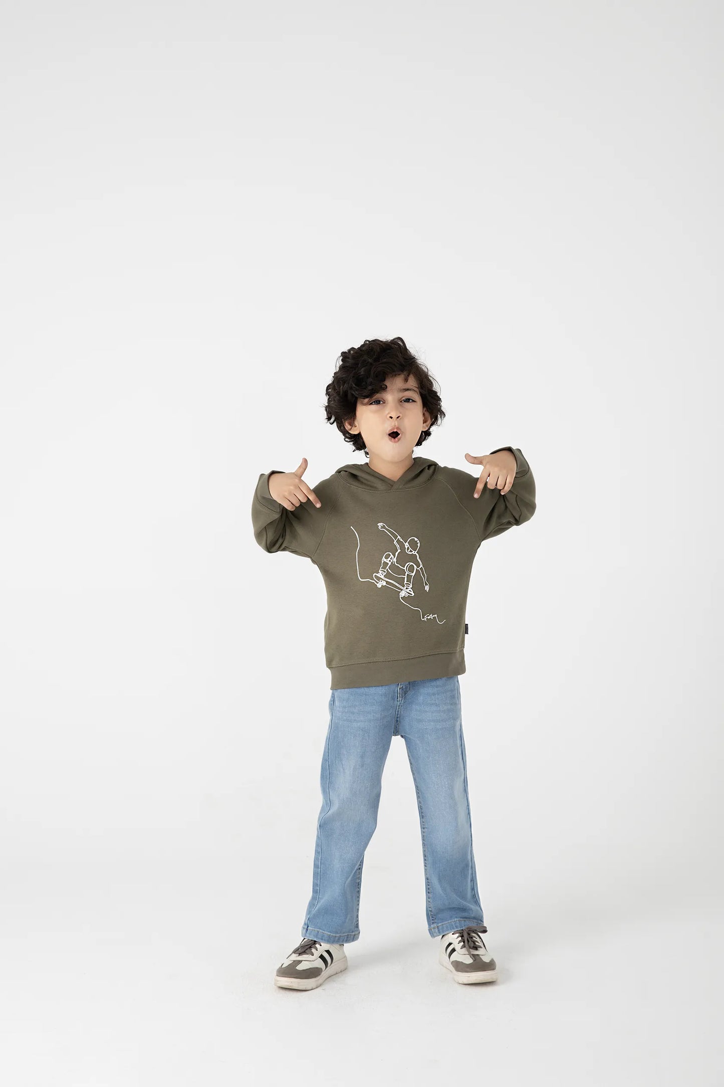 Boys Olive Skater Vibe Fleece Hoodie