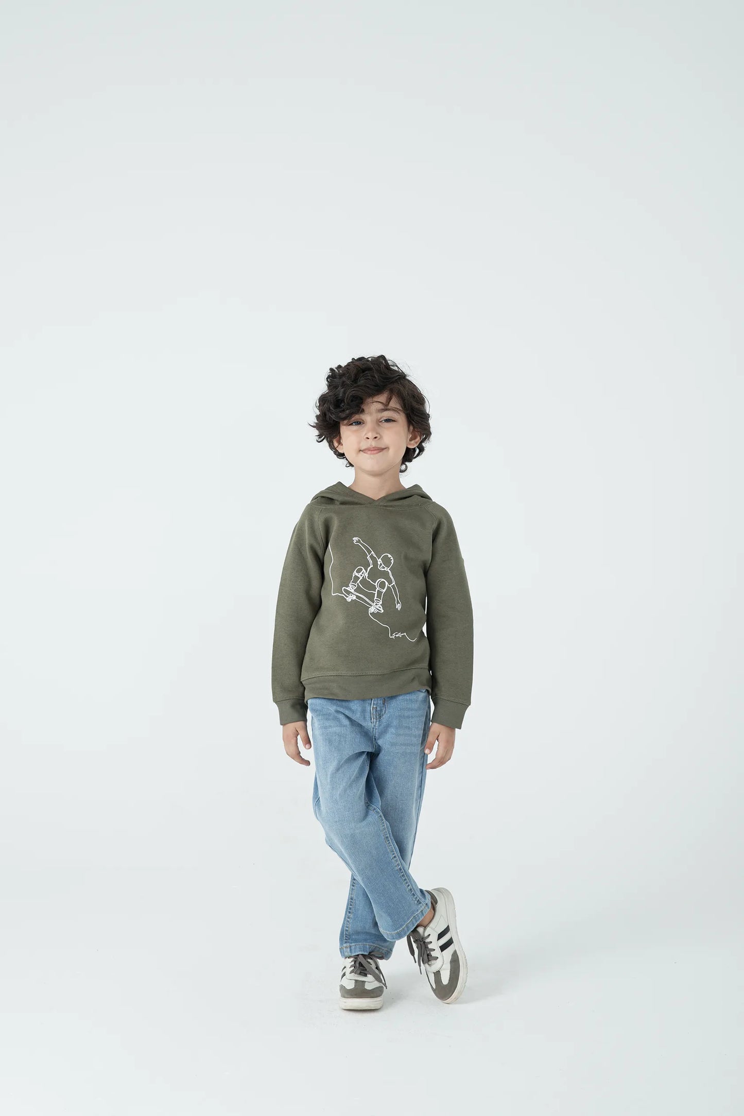 Boys Olive Skater Vibe Fleece Hoodie
