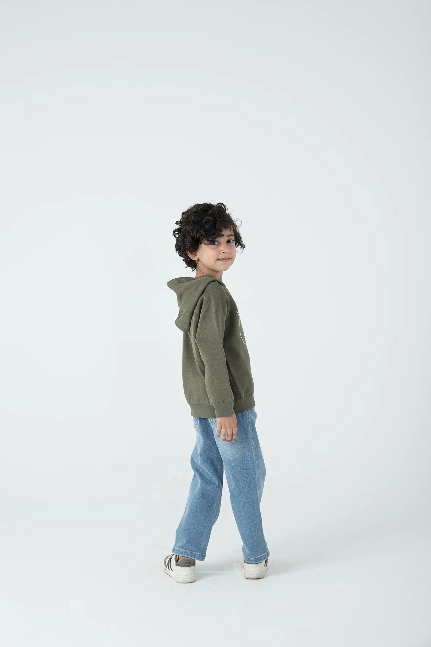 Boys Olive Skater Vibe Fleece Hoodie