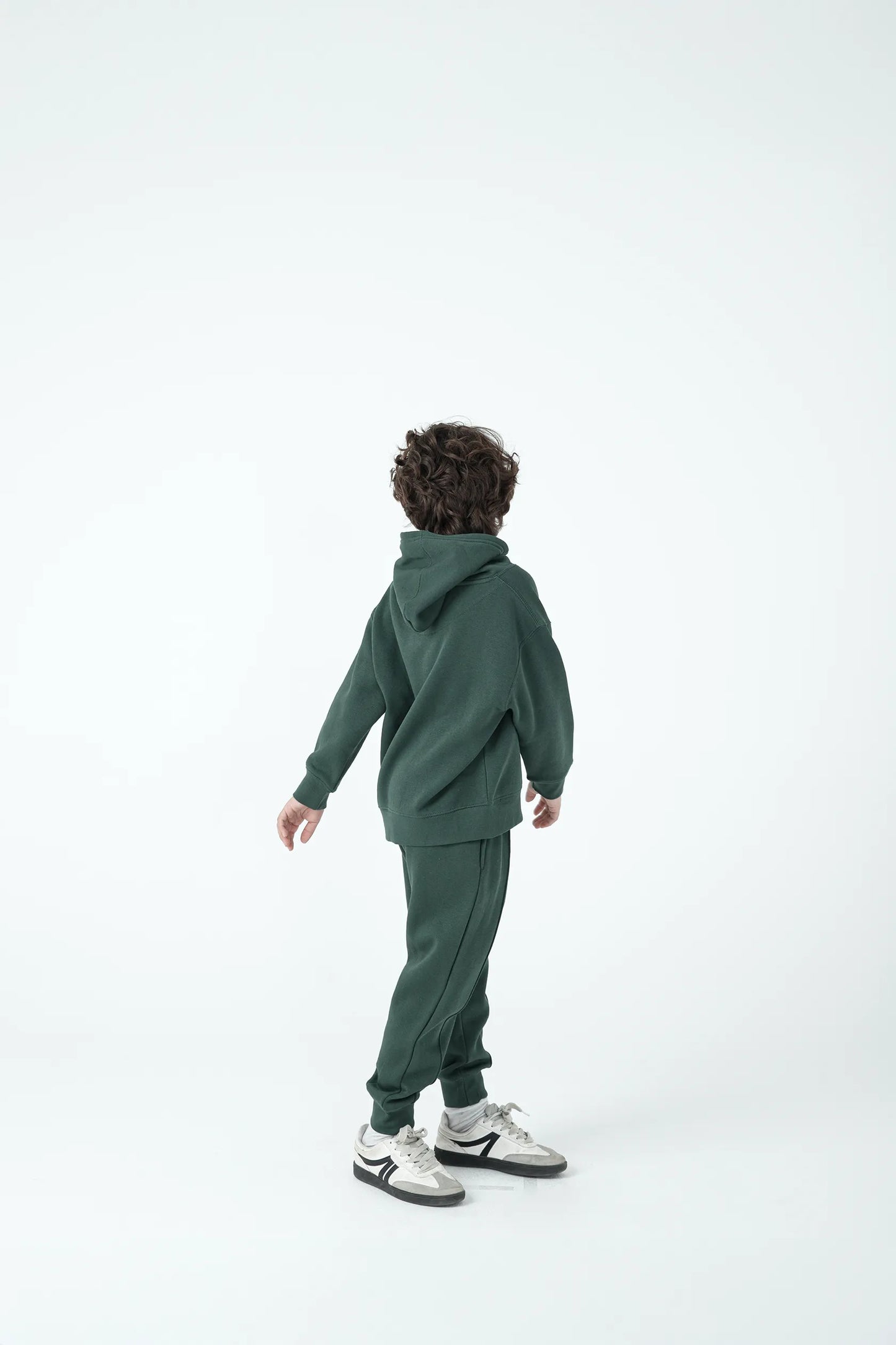 Boys Cozy Dark Green Hoodie Set