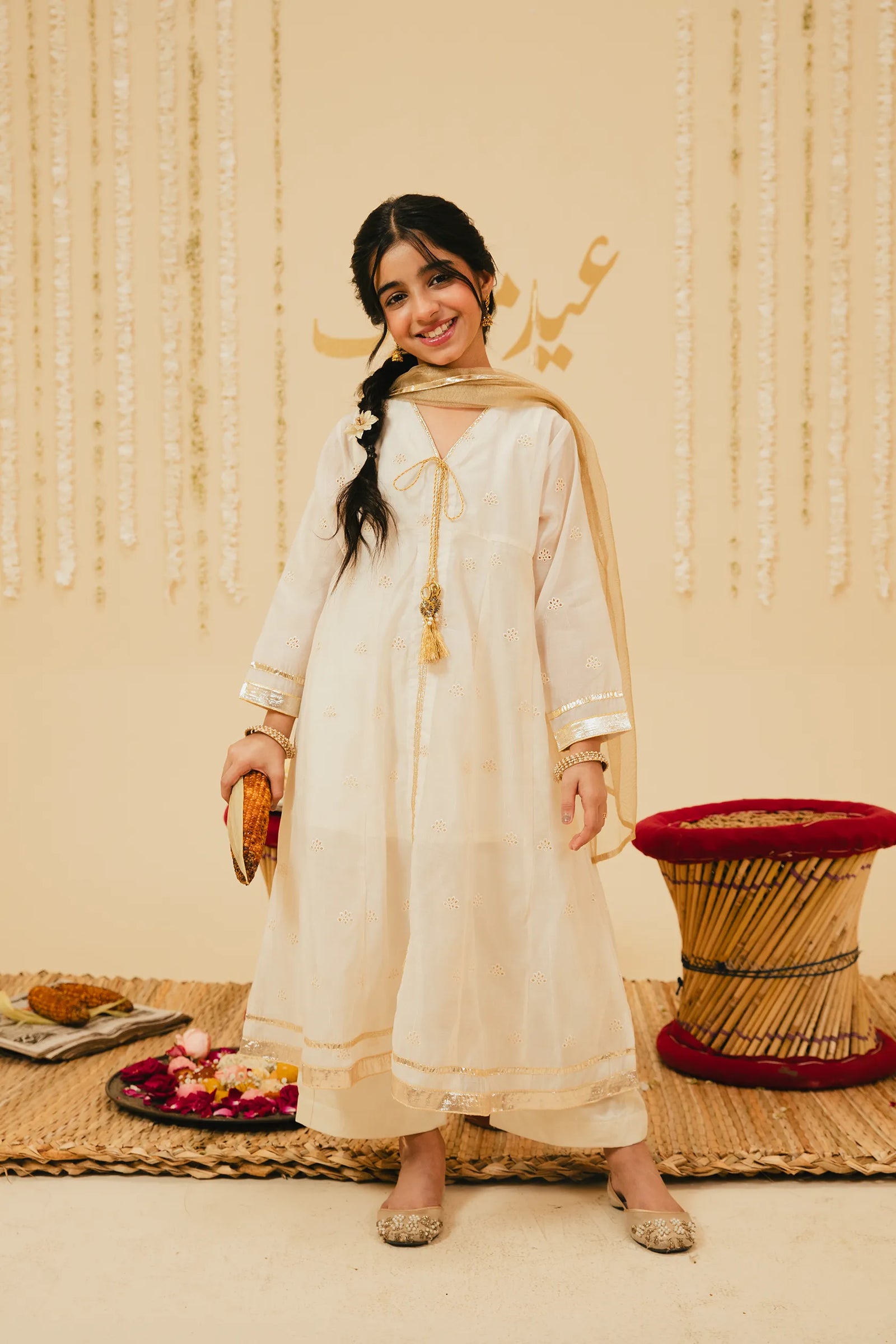 Festive Chikankari Three-Piece Suit