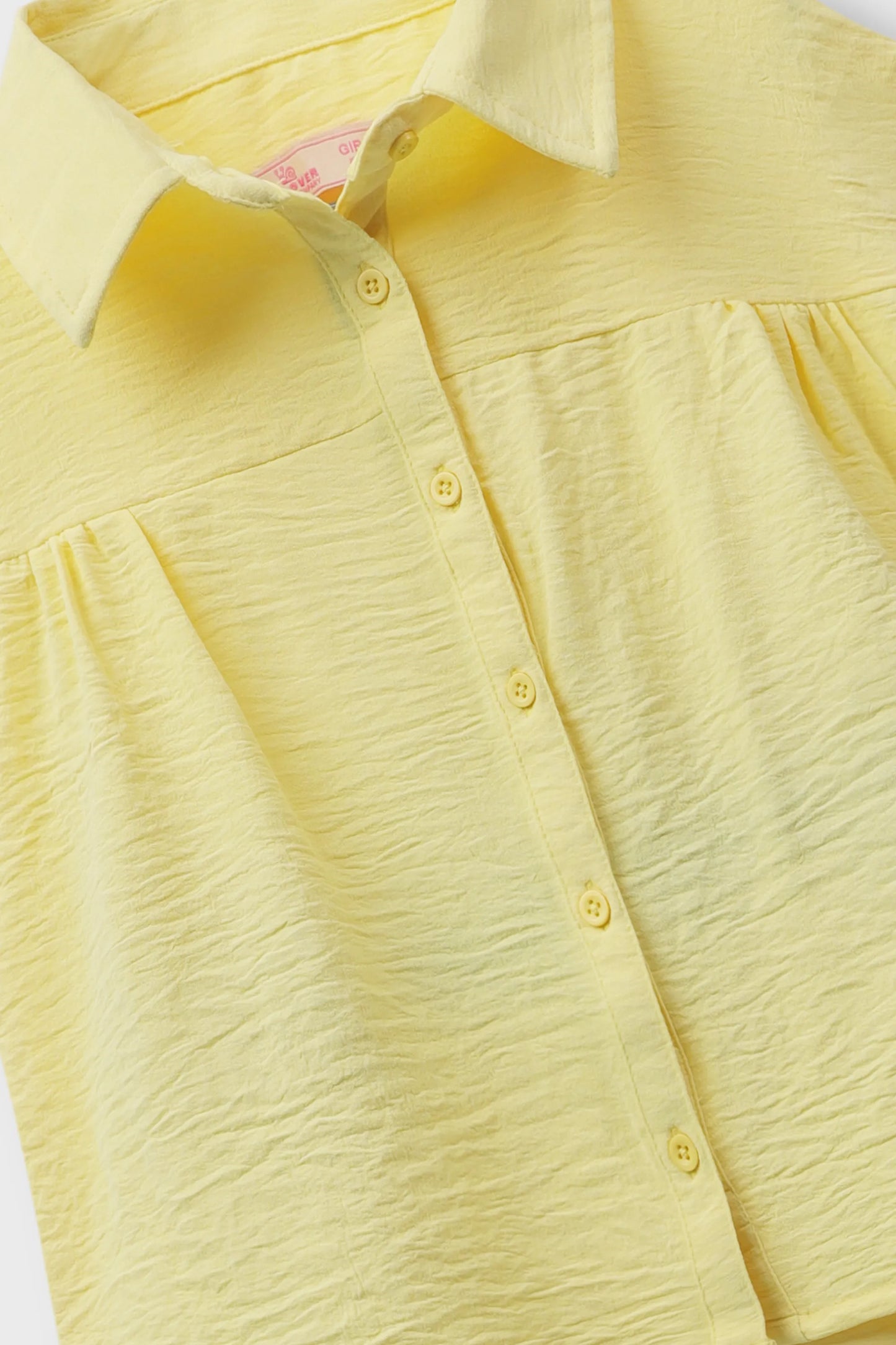 Girls Soft Yellow Mouzal Co-ord Set