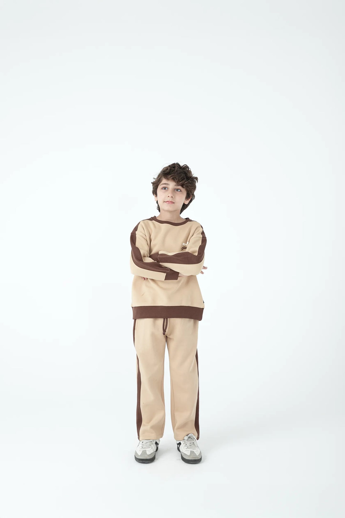 Boys Beige Fleece Co-Ord Set
