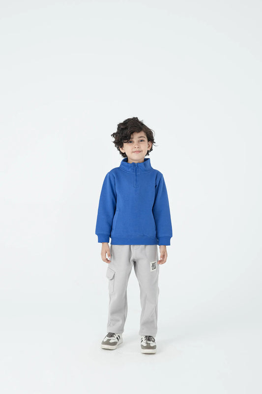 Boys Royal Blue Mock Neck