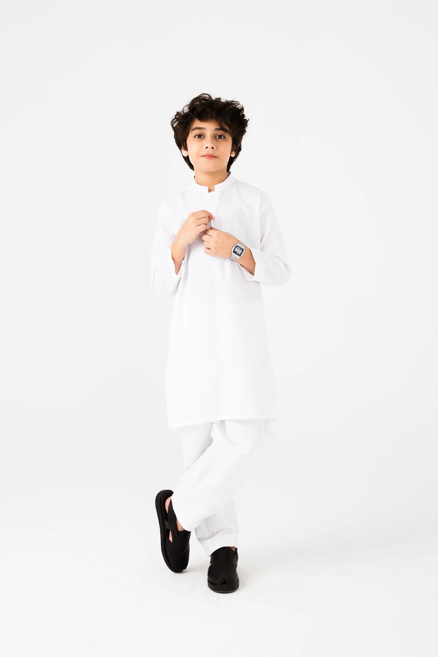 Boys Classic White Cotton Kurta