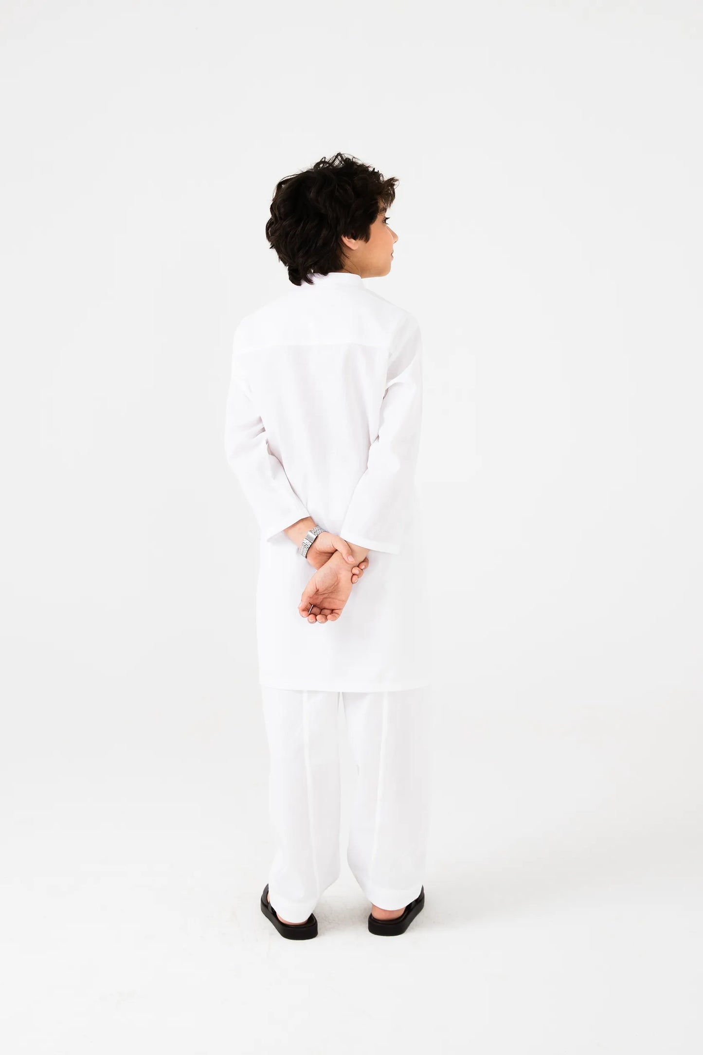 Boys Classic White Cotton Kurta