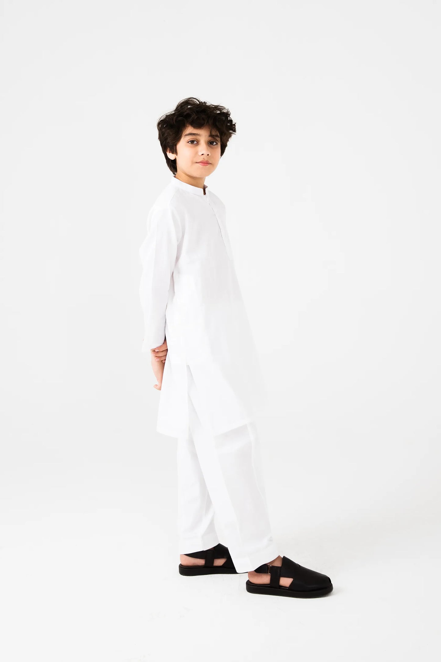 Boys Classic White Cotton Kurta