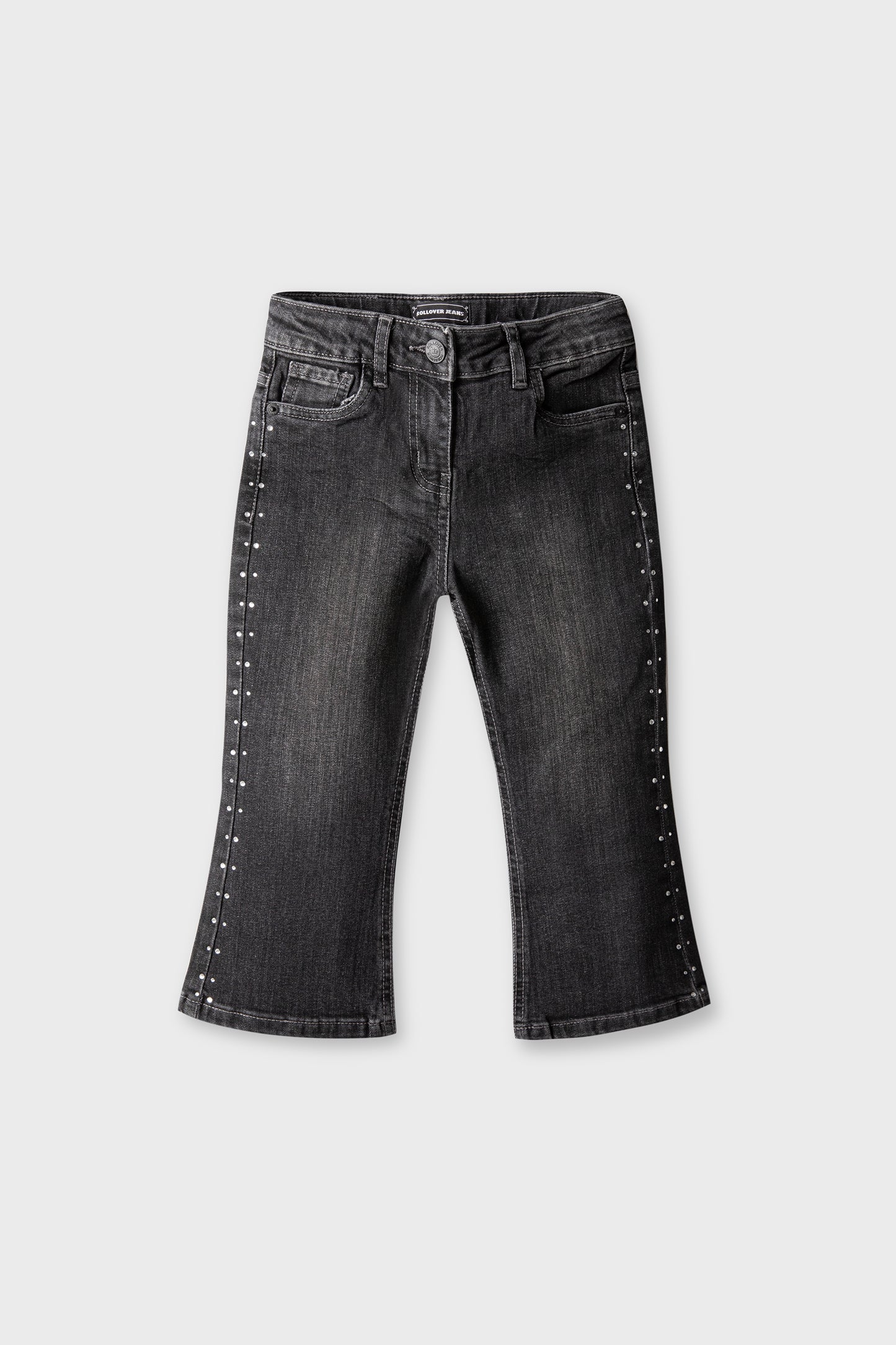 Girls Black Denim Boot-Cut Jeans