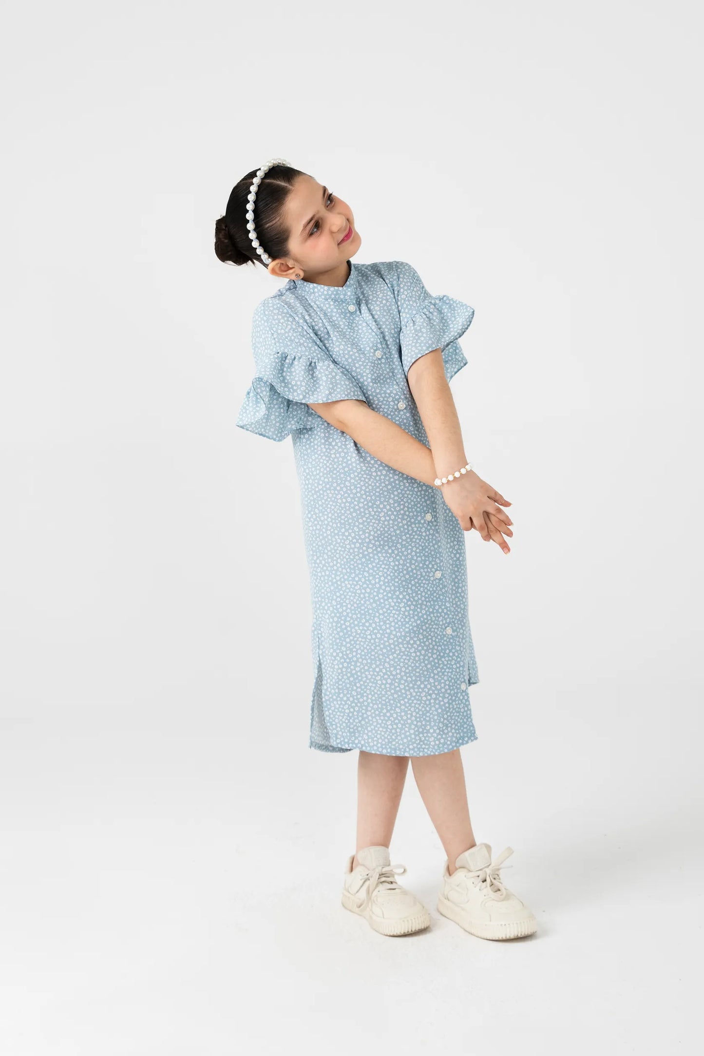 Sky Cotton Linen Long Dress