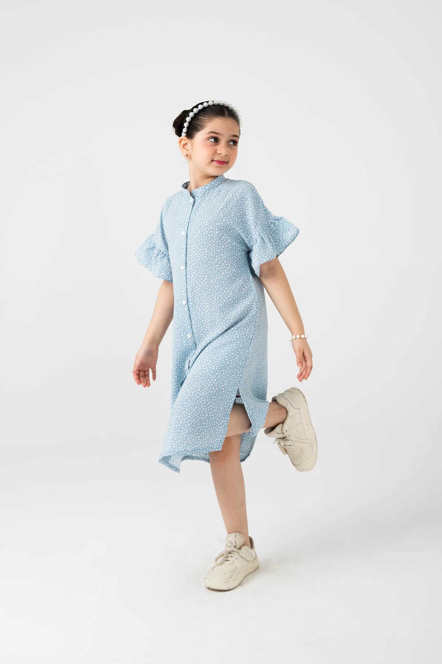 Sky Cotton Linen Long Dress