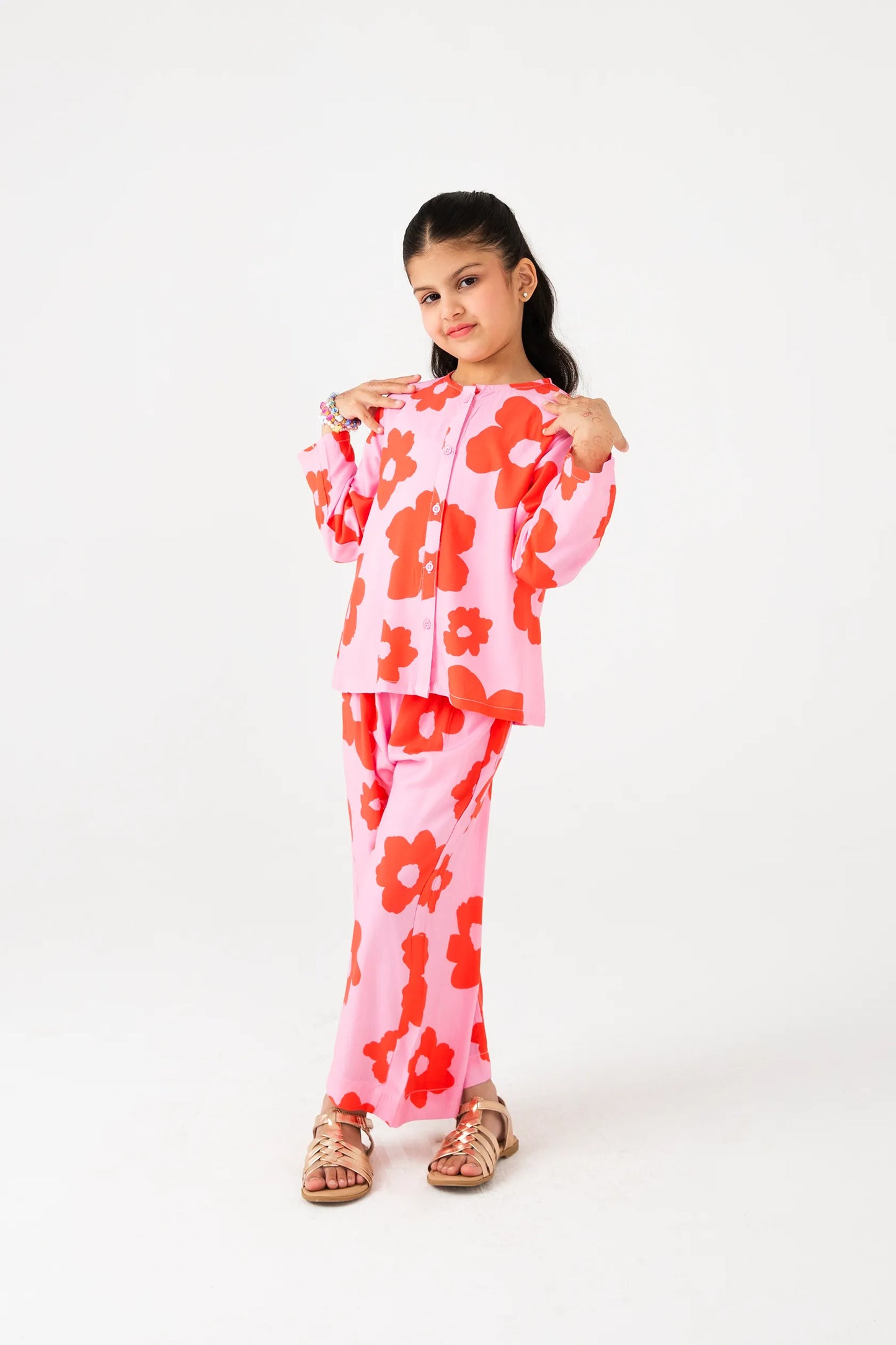 Pink Bloom Cotton Co-Ord Set