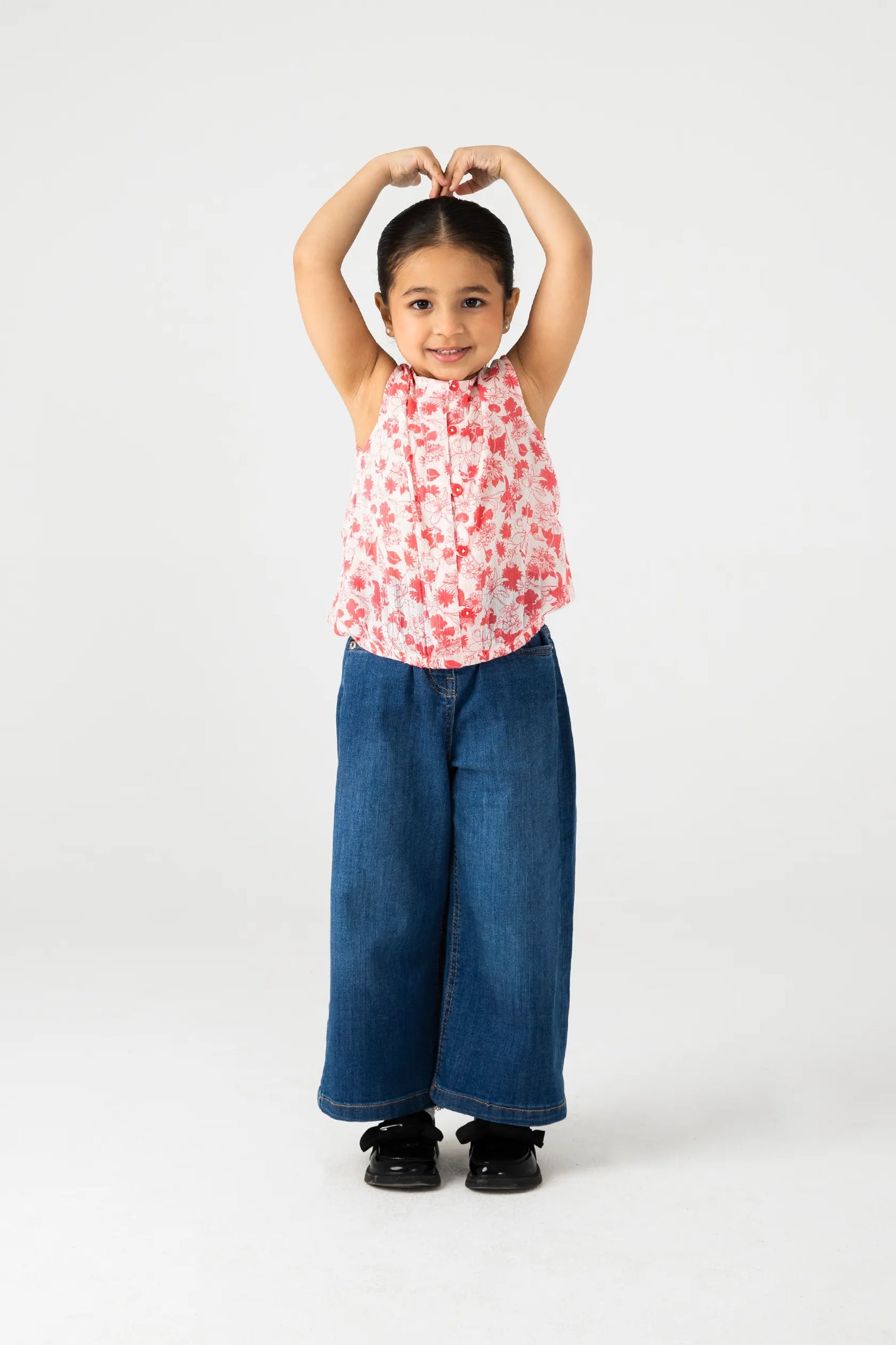 Red Floral Cotton Top