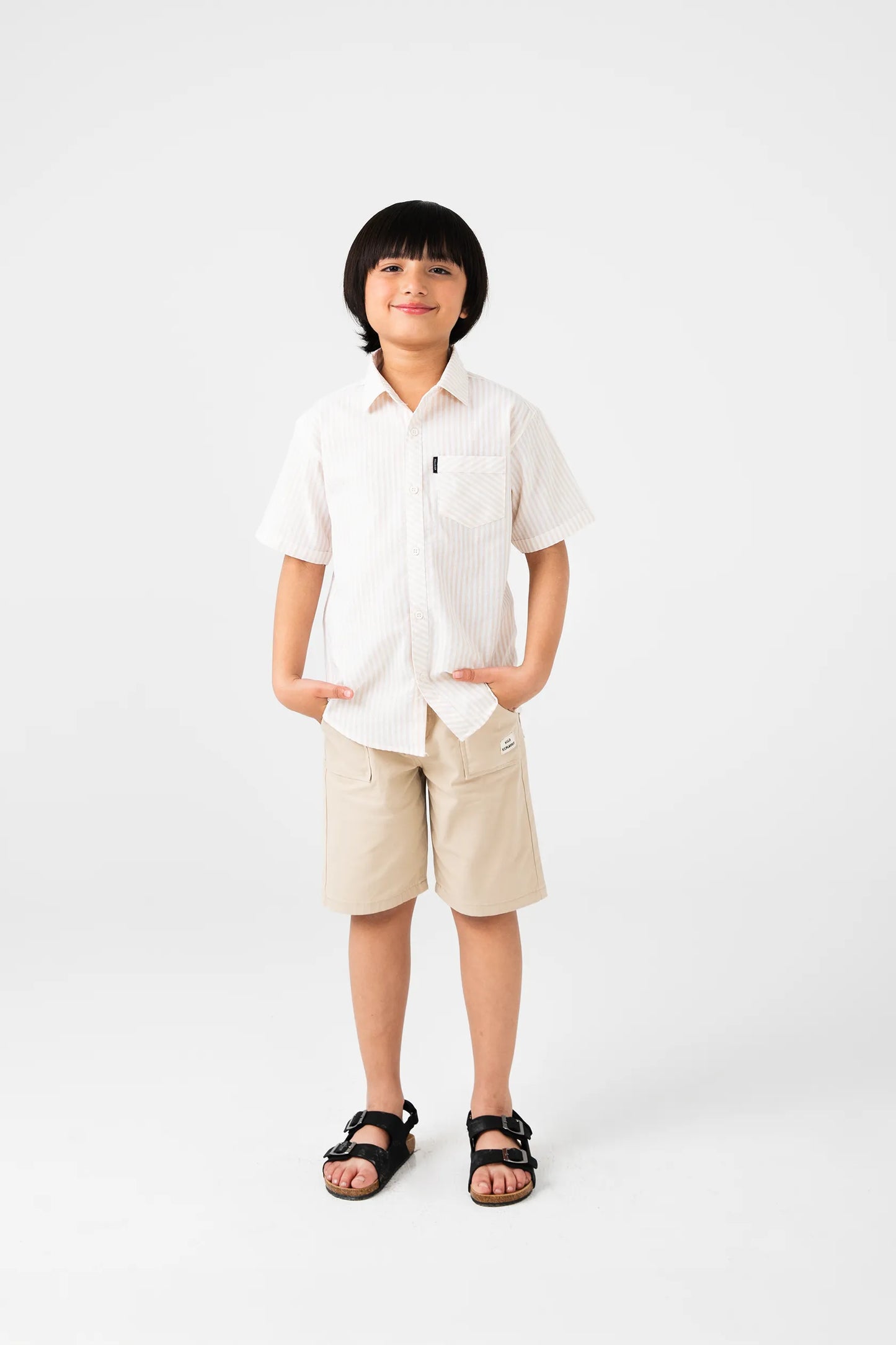 Boys Off-White Cotton Stripe Shirt
