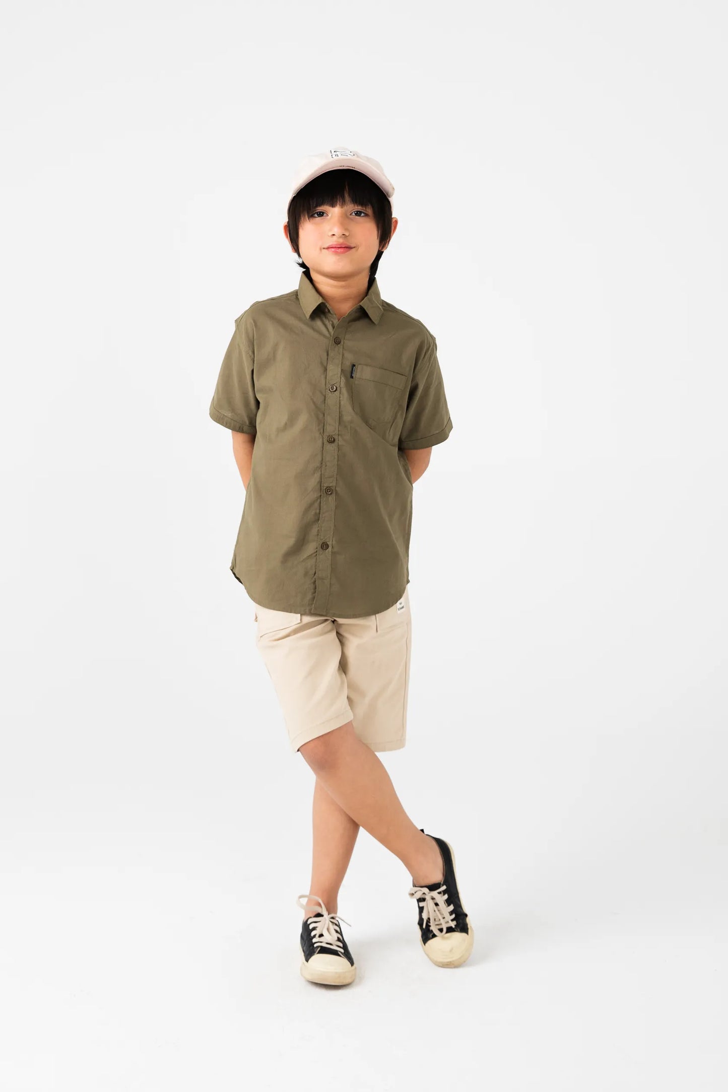 Boys Olive Grove Cotton Shirt