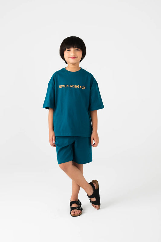 Boys Teal Fun Jersey Co-ord Set